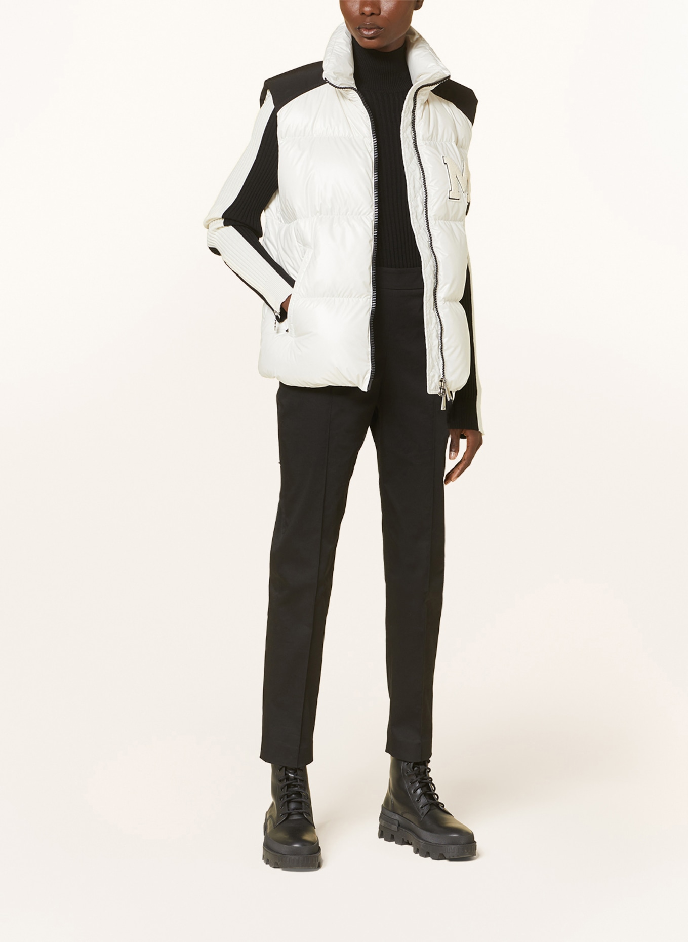 MONCLER Down vest ODER, Color: WHITE/ BLACK (Image 2)