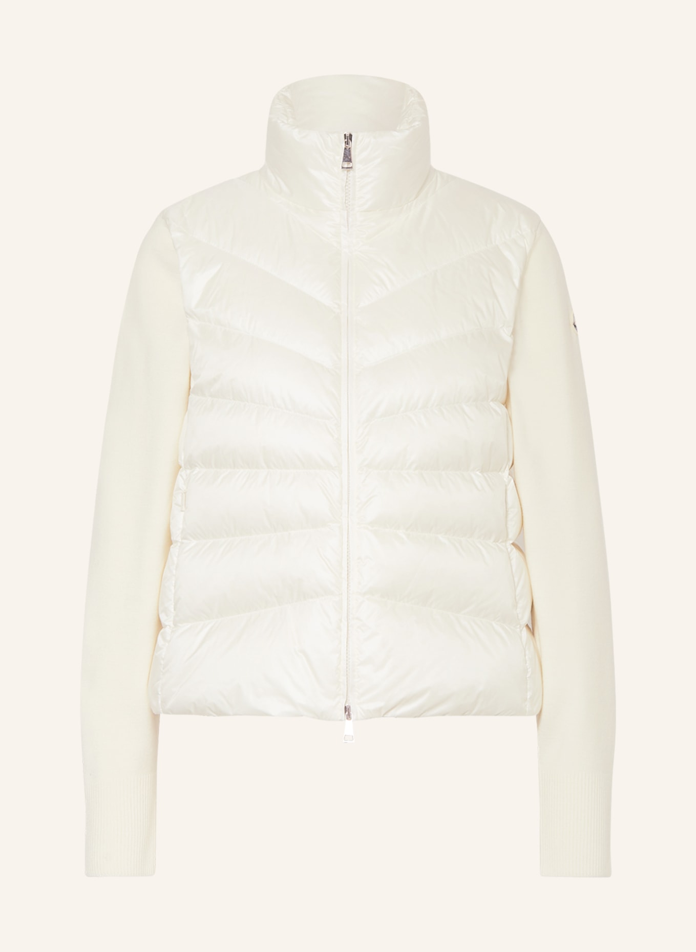 MONCLER Down jacket in mixed materials, Color: WHITE (Image 1)
