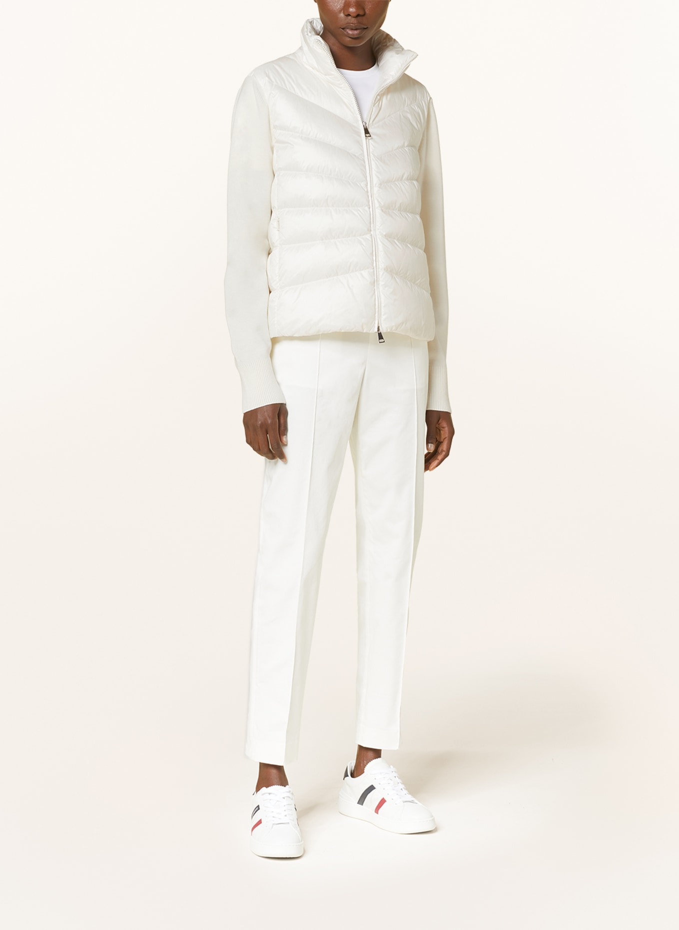 MONCLER Down jacket in mixed materials, Color: WHITE (Image 2)