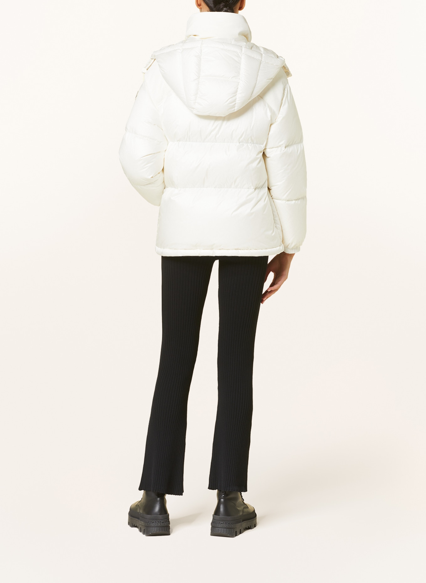 MONCLER Down jacket MEANDRE in mixed materials with detachable hood, Color: WHITE (Image 3)
