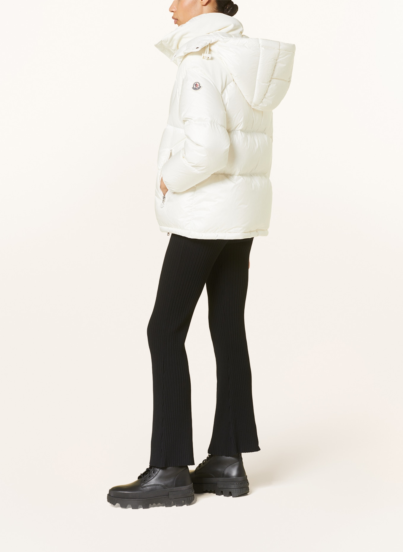 MONCLER Down jacket MEANDRE in mixed materials with detachable hood, Color: WHITE (Image 4)