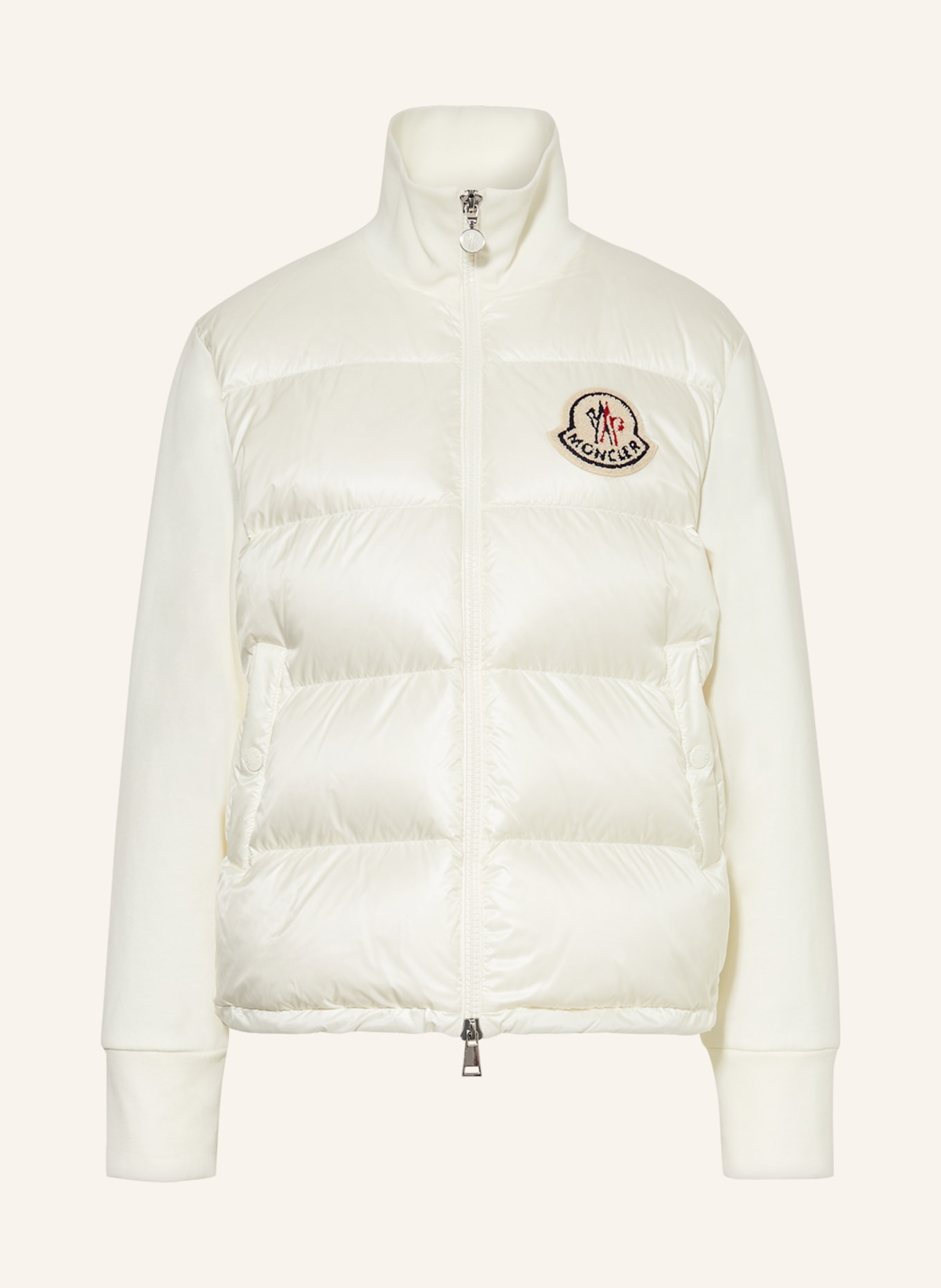 MONCLER Down jacket in mixed materials, Color: ECRU (Image 1)