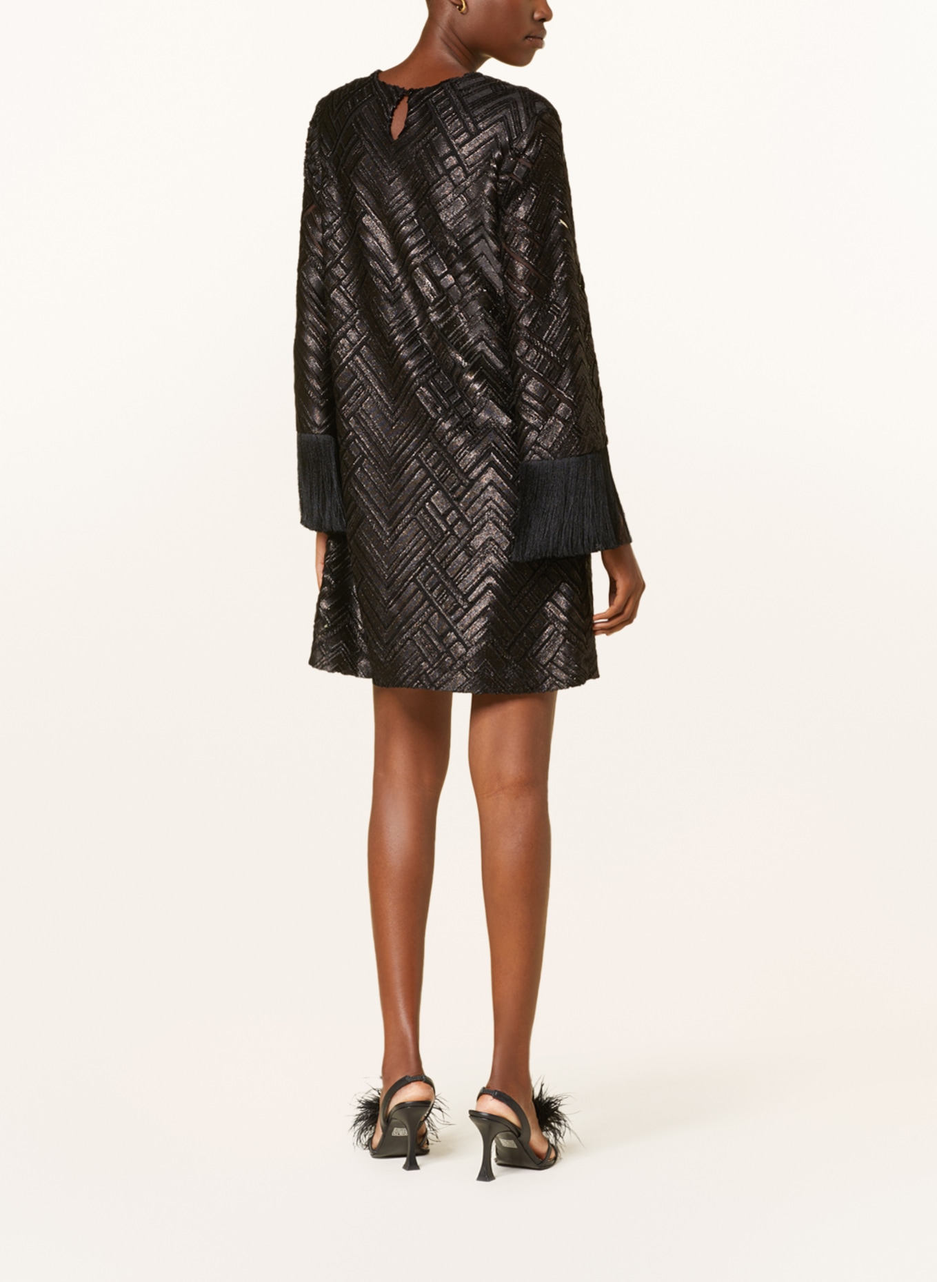 Ana Alcazar Dress with glitter thread, Color: BLACK (Image 3)