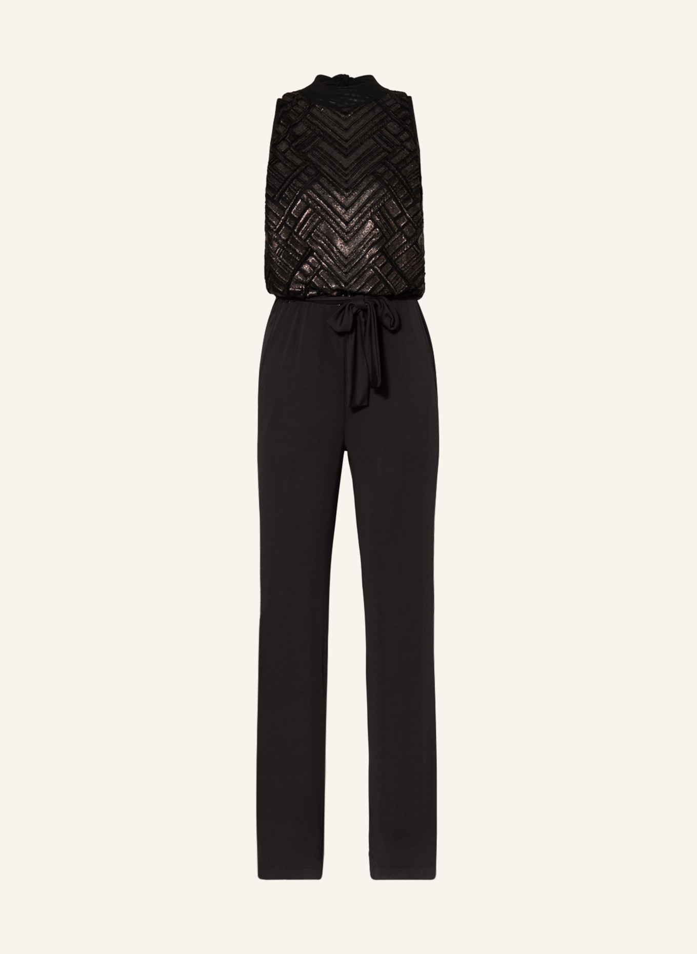 Ana Alcazar Jumpsuit with glitter thread, Color: BLACK/ ROSE GOLD (Image 1)