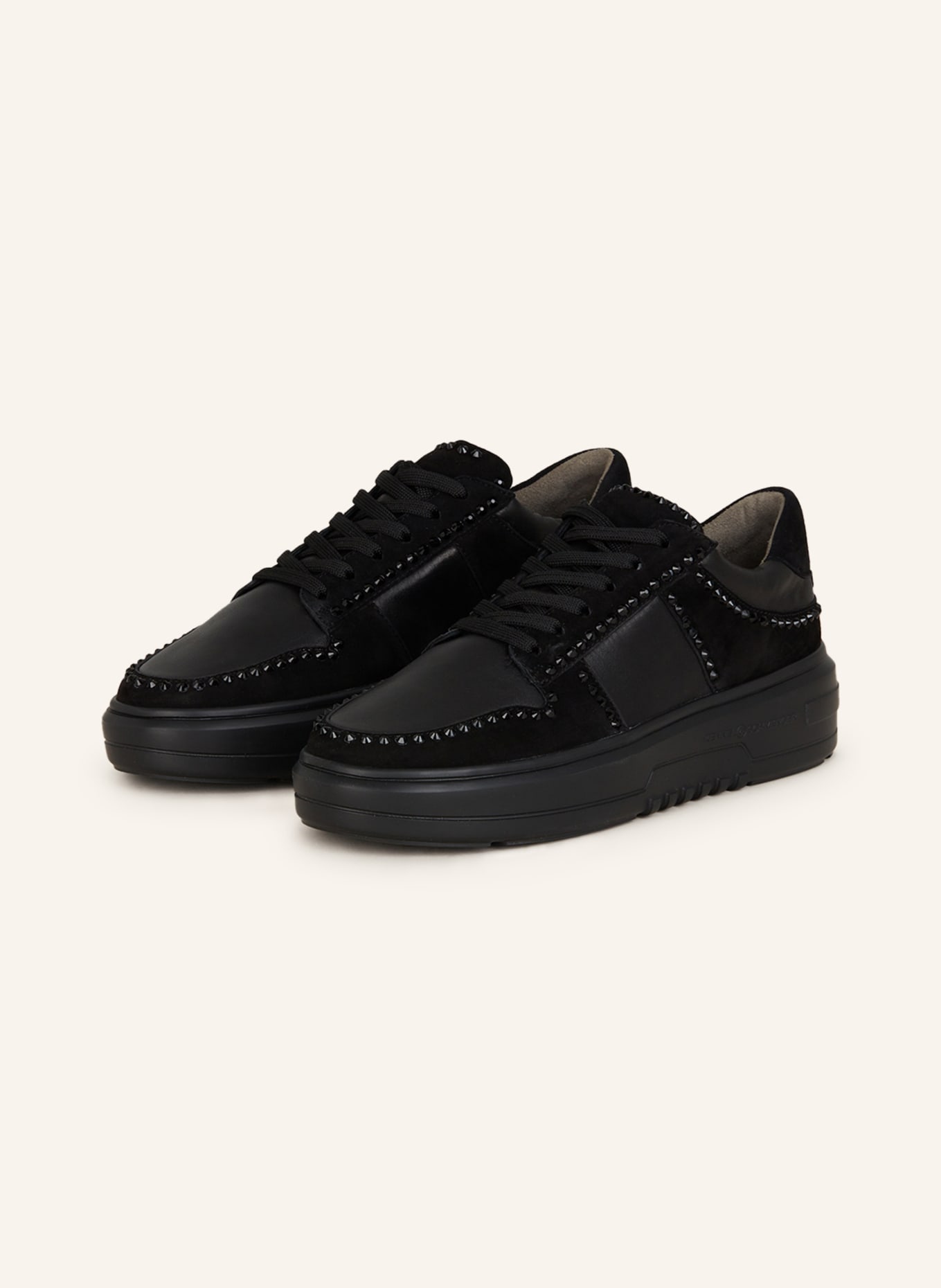 KENNEL & SCHMENGER Sneakers TURN RETRO with decorative gems, Color: BLACK (Image 1)