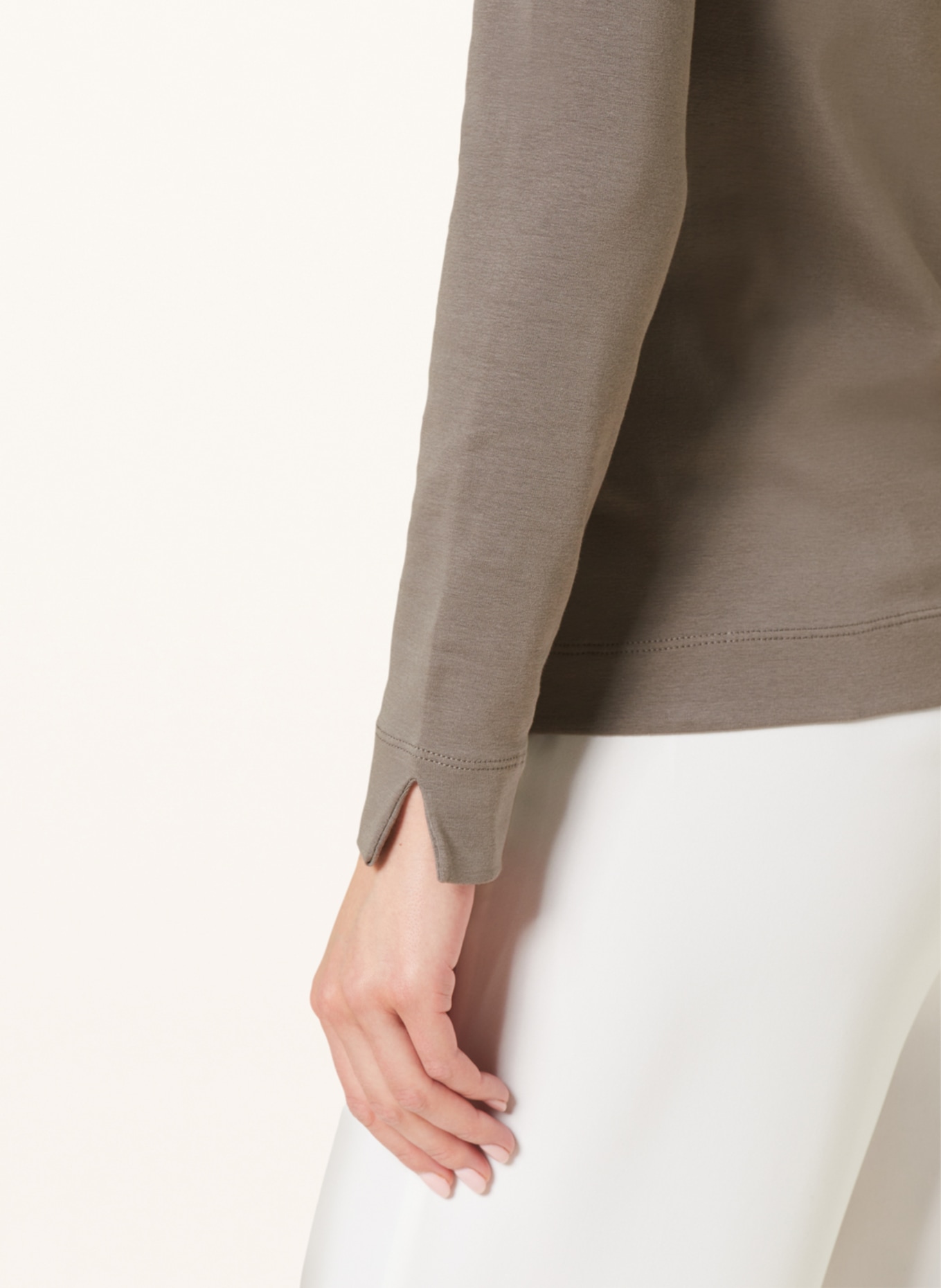 darling harbour Long sleeve shirt, Color: TAUPE (Image 4)