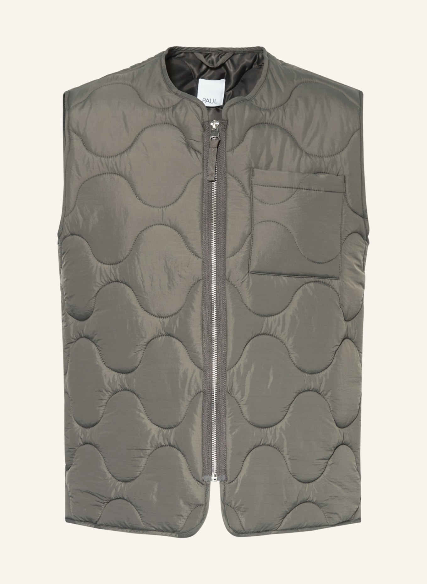 PAUL Quilted vest, Color: KHAKI (Image 1)