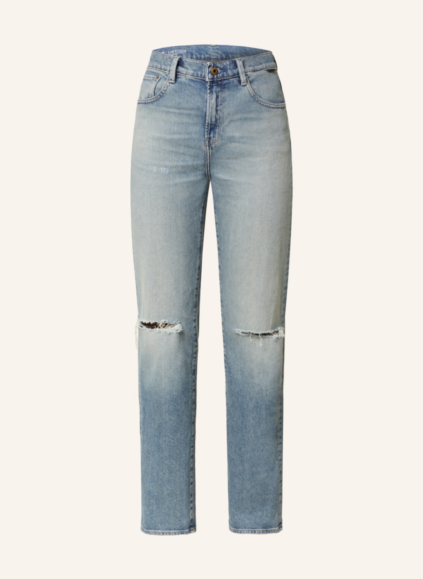 G-Star RAW Straight jeans VIKTORIA, Color: G130 antique faded blue agave ripped (Image 1)