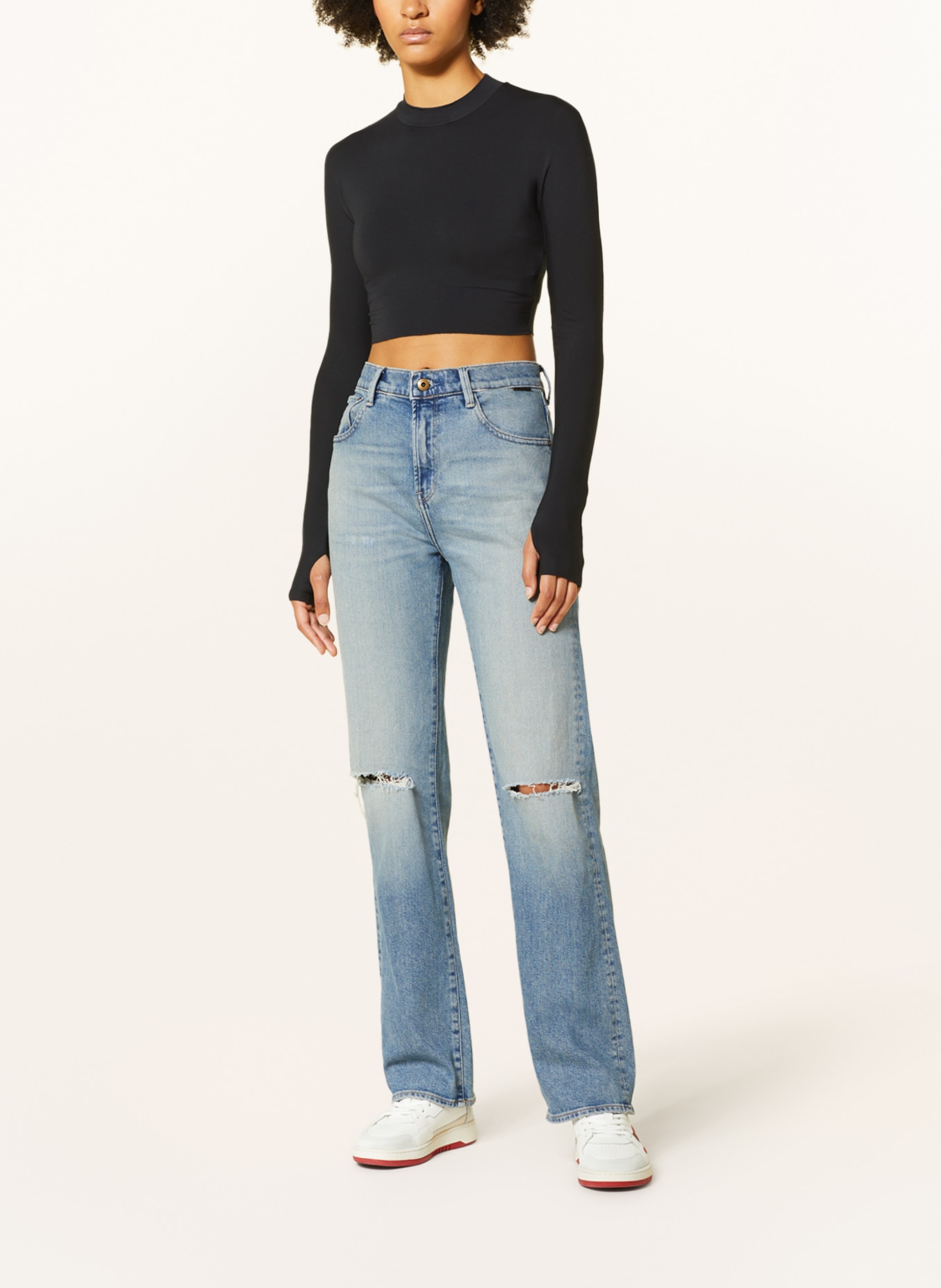 G-Star RAW Straight Jeans VIKTORIA, Farbe: G130 antique faded blue agave ripped (Bild 2)