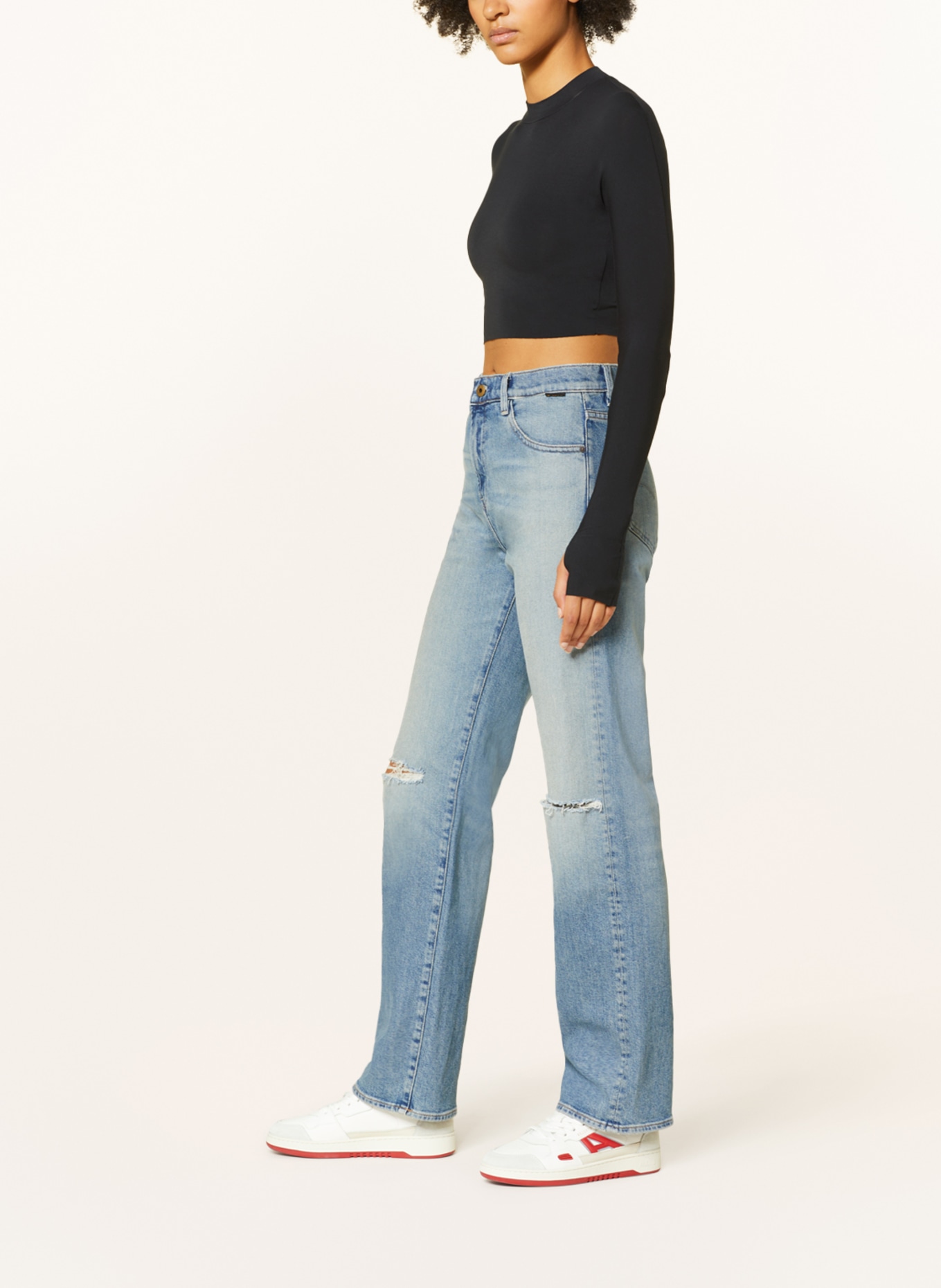G-Star RAW Straight Jeans VIKTORIA, Farbe: G130 antique faded blue agave ripped (Bild 4)