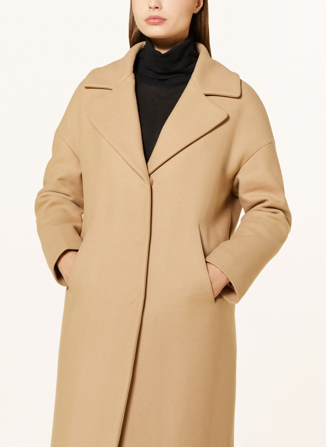 HERNO Vlněný kabát s odnímatelnou krycí légou, Barva: BÉŽOVÁ (Obrázek 4)