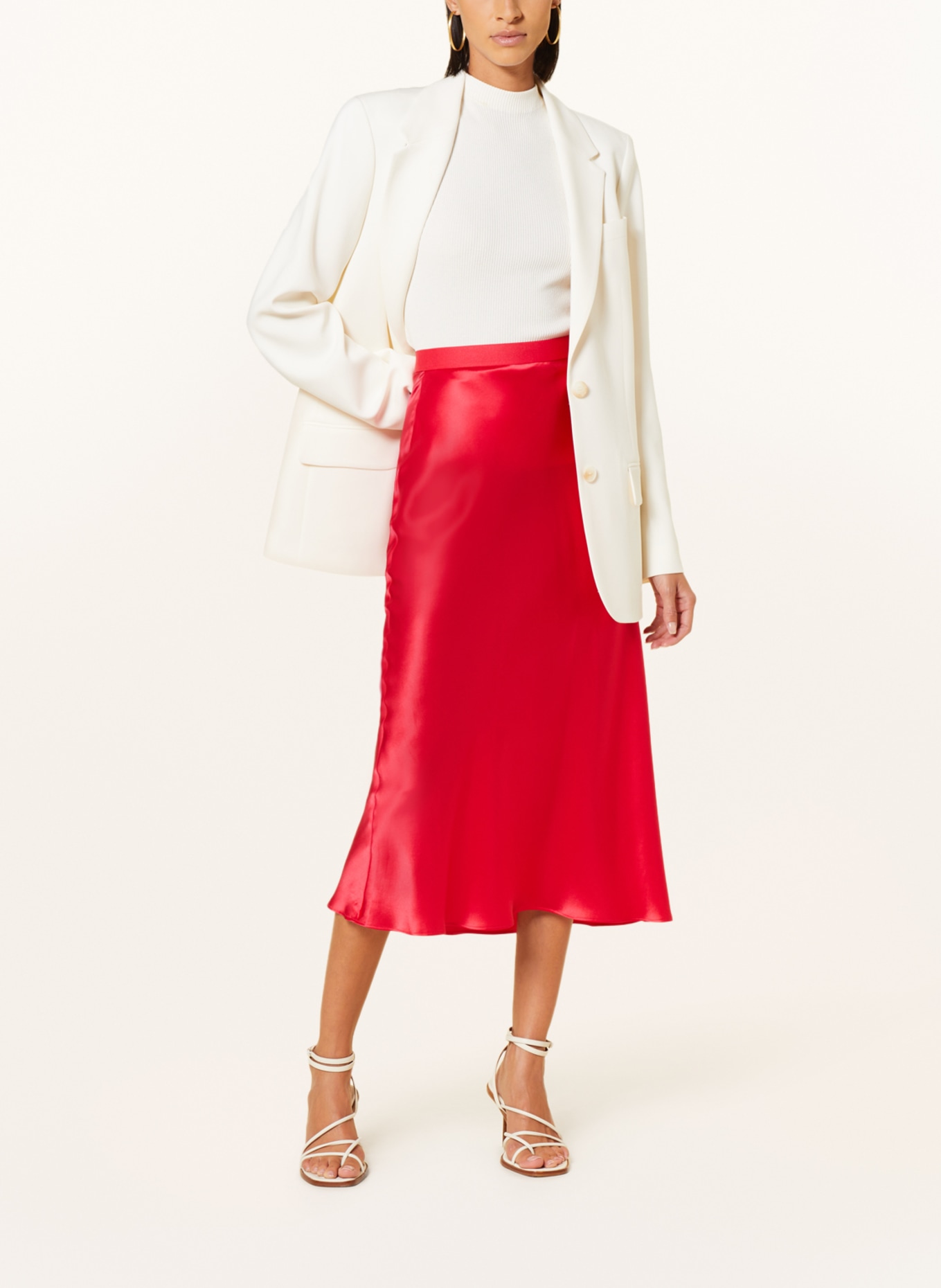 MRS & HUGS Silk skirt, Color: RED (Image 2)
