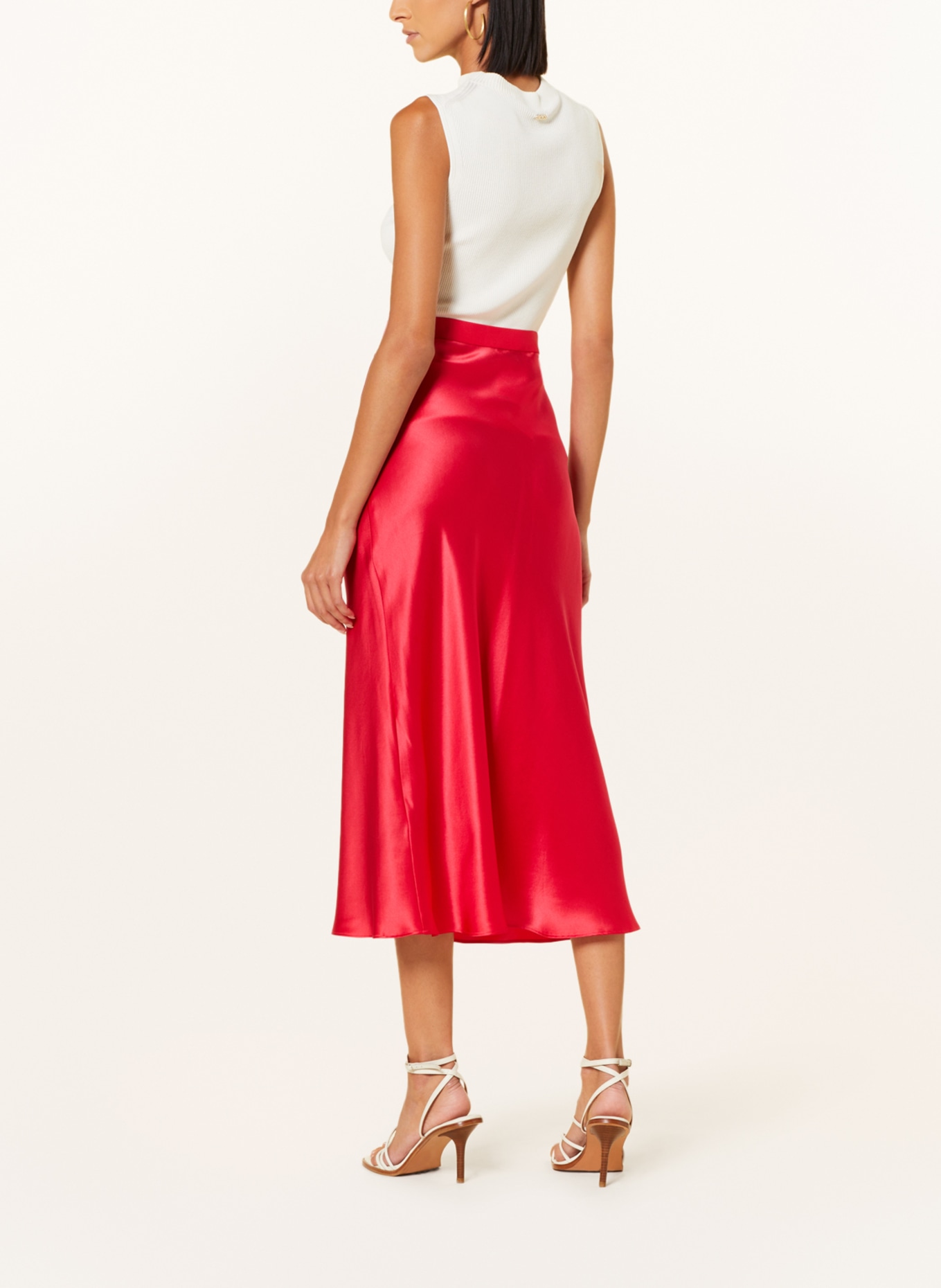 MRS & HUGS Silk skirt, Color: RED (Image 3)