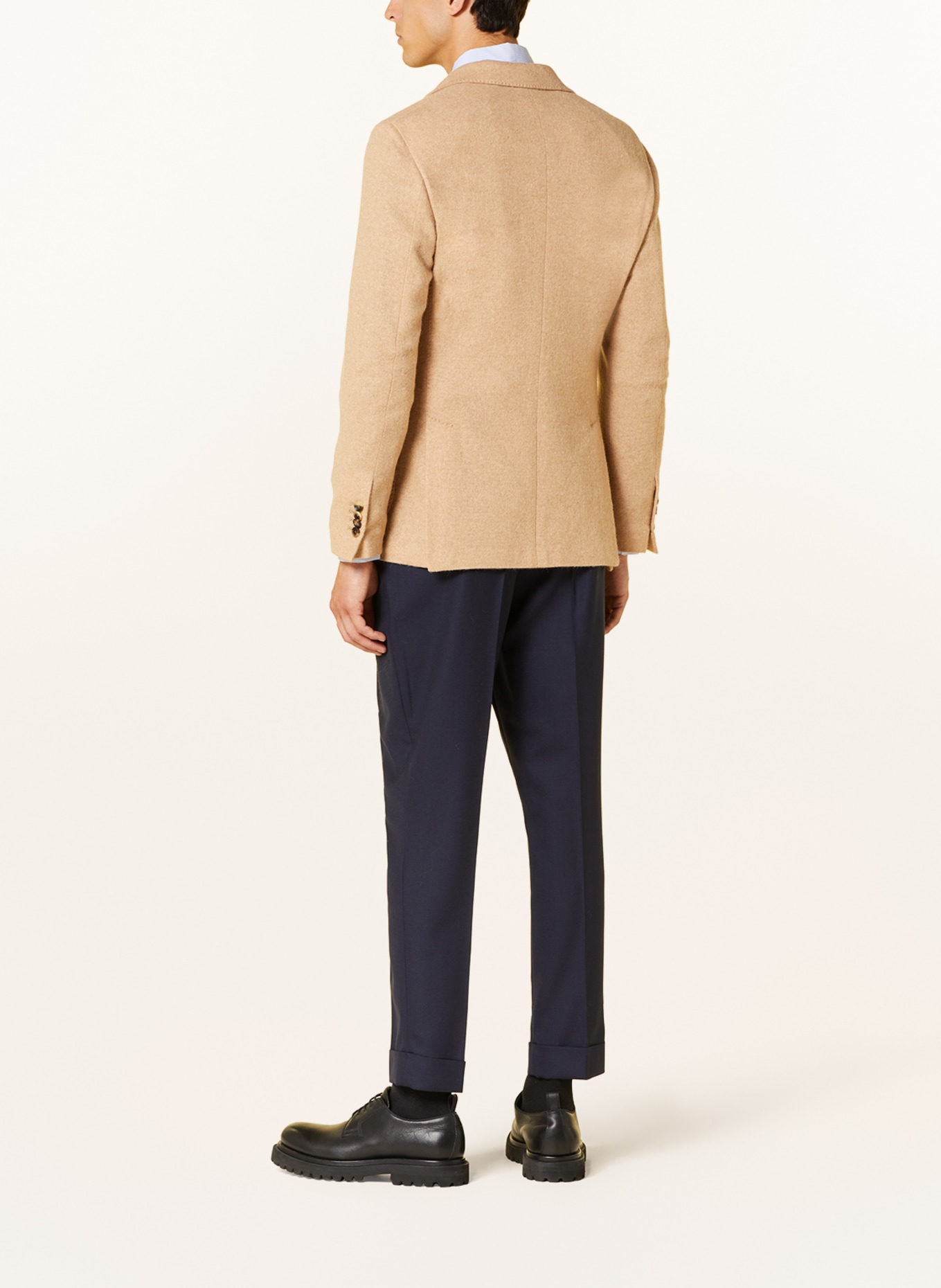 LARDINI Jersey jacket extra slim fit made of alpaca, Color: CAMEL (Image 3)
