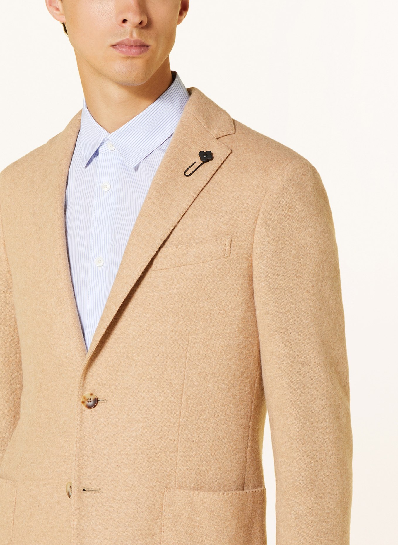 LARDINI Jersey jacket extra slim fit made of alpaca, Color: CAMEL (Image 5)