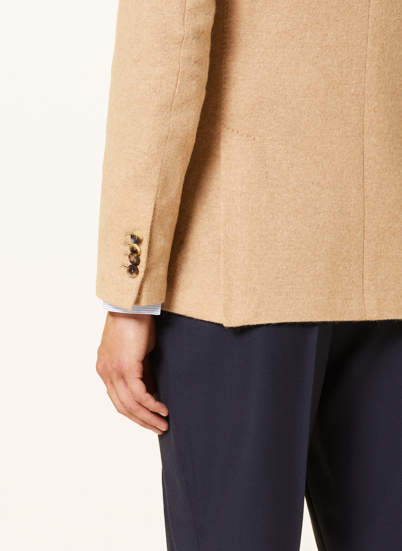 LARDINI Jersey jacket extra slim fit made of alpaca, Color: CAMEL (Image 6)
