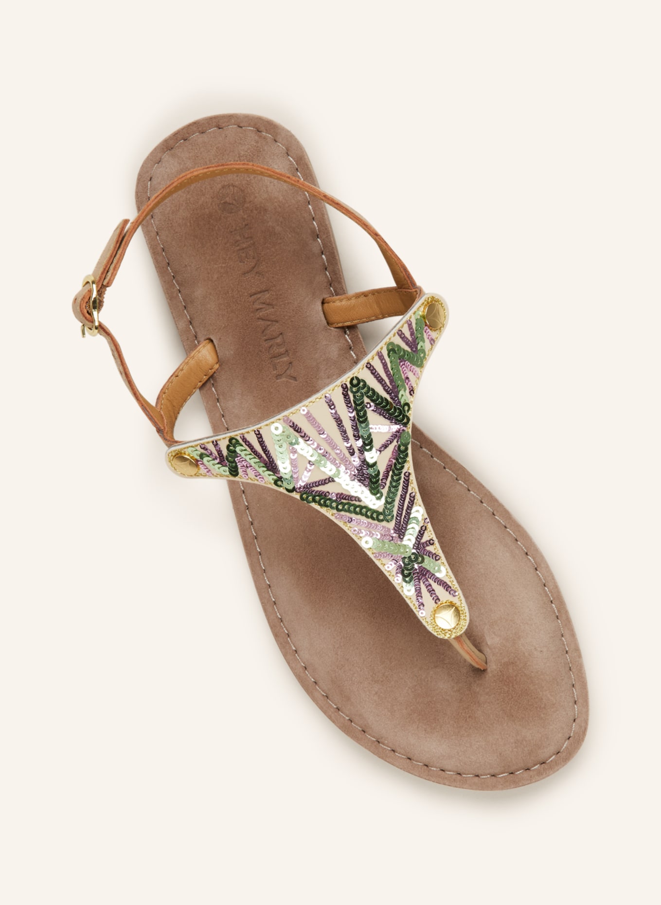 HEY MARLY Sandal upper SUMMER GLAM, Color: CREAM/ GREEN (Image 2)