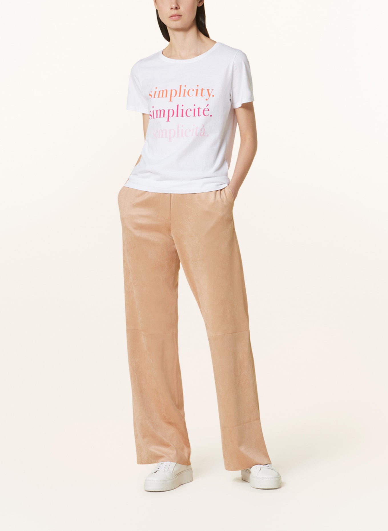 Juvia Trousers AVA in jogger style in leather look, Color: CAMEL (Image 2)