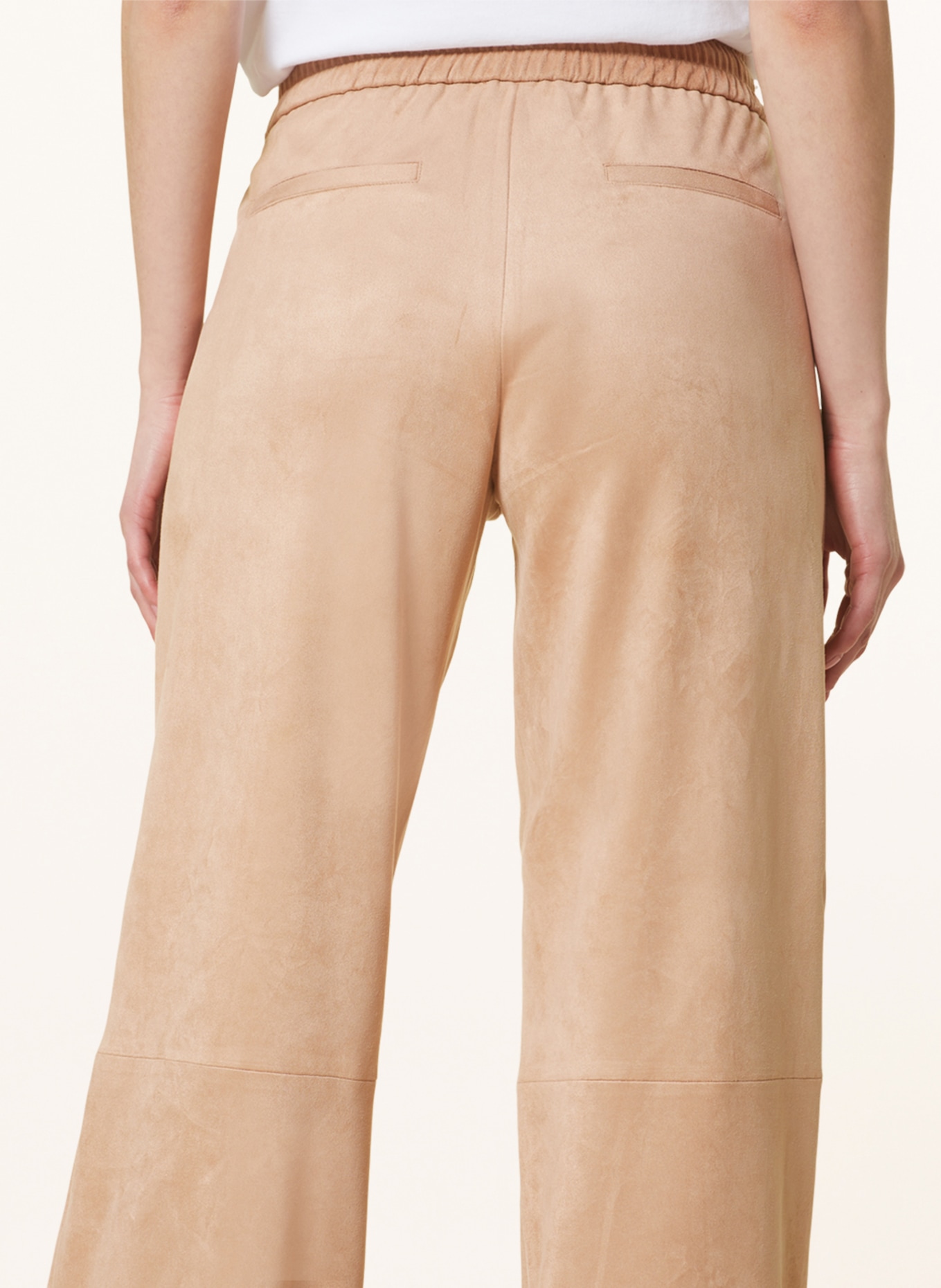 Juvia Spodnie AVA w stylu dresowym z imitacji skóry, Kolor: CAMELOWY (Obrazek 5)