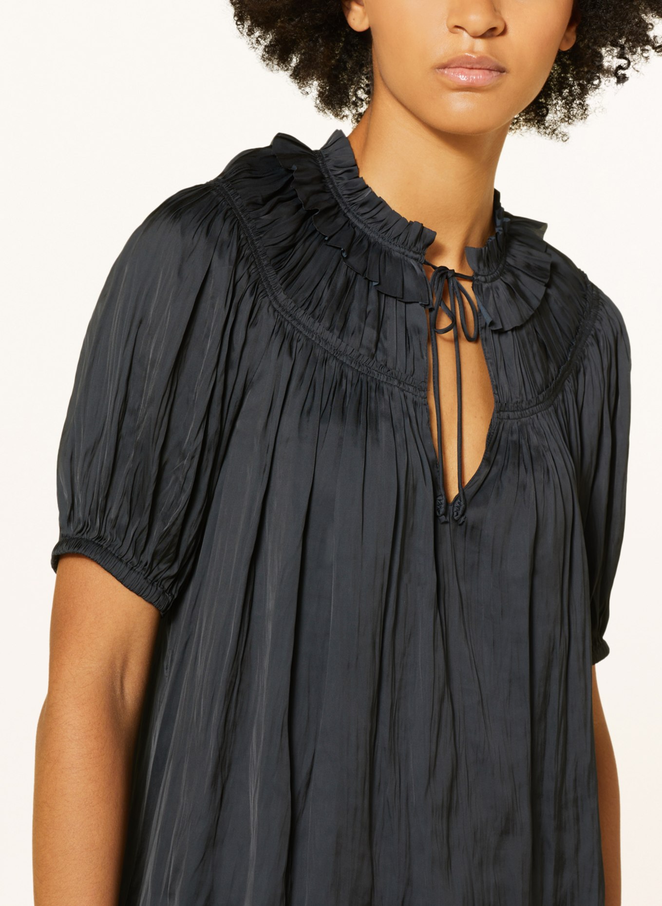 ULLA JOHNSON Shirt blouse ELENI in satin, Color: BLACK (Image 4)