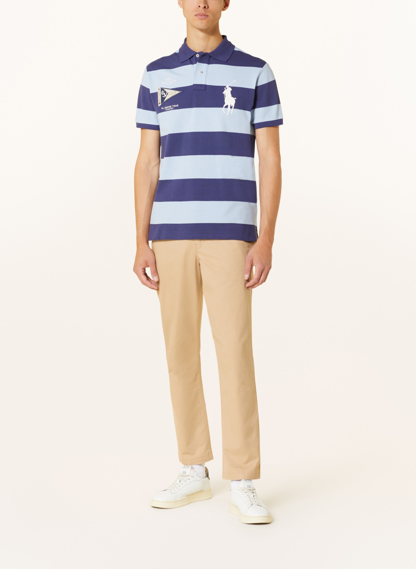 POLO RALPH LAUREN Piqué-Poloshirt Custom Slim Fit, Farbe: HELLBLAU/ DUNKELBLAU (Bild 2)