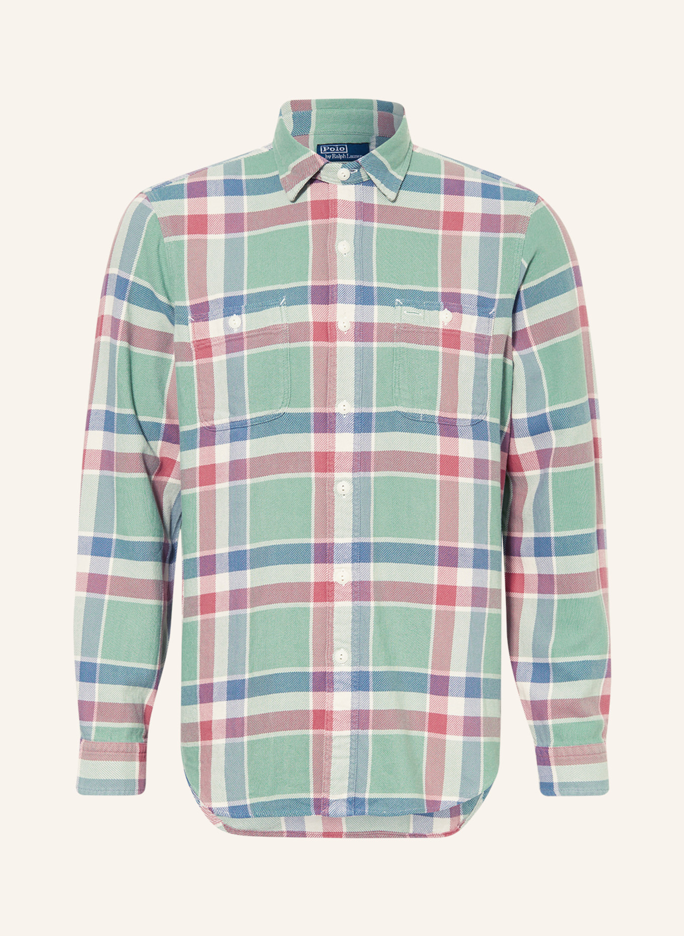 POLO RALPH LAUREN Flannel shirt comfort fit, Color: LIGHT GREEN/ RED/ BLUE (Image 1)