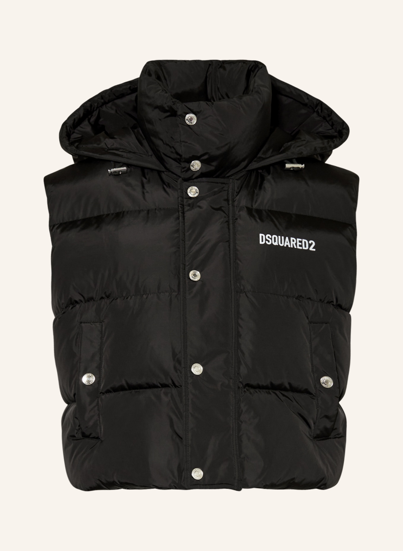 DSQUARED2 Cropped down vest, Color: BLACK (Image 1)