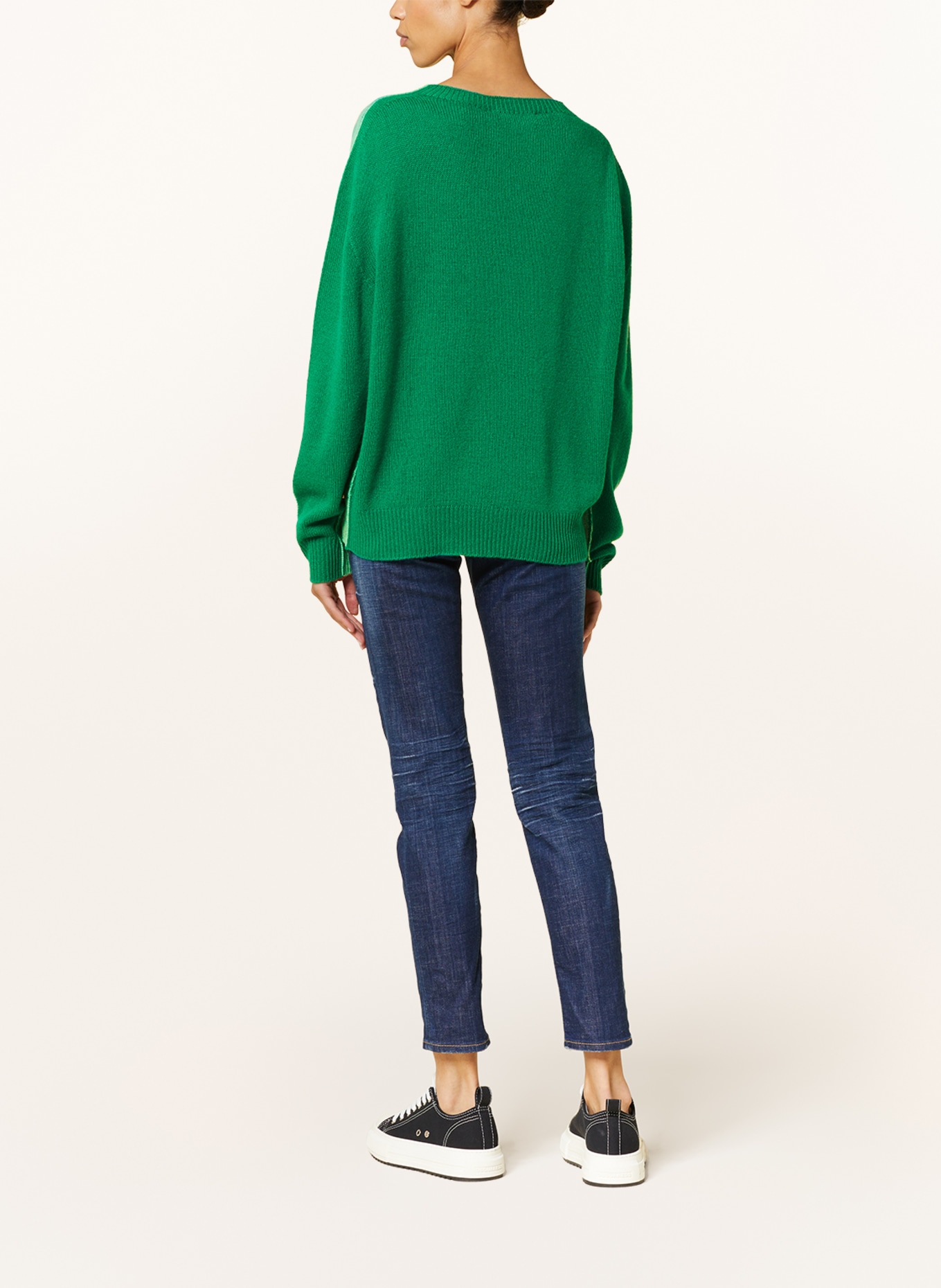 DSQUARED2 Sweter oversize z kaszmirem, Kolor: JASNOZIELONY/ ZIELONY (Obrazek 3)