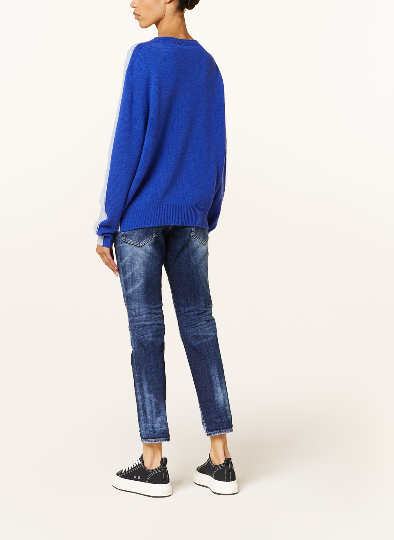 DSQUARED2 Oversized-Pullover mit Cashmere, Farbe: HELLBLAU/ BLAU (Bild 3)