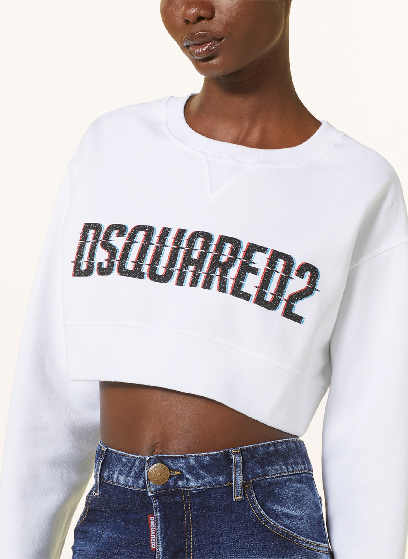 DSQUARED2 Cropped sweatshirt, Color: WHITE (Image 4)