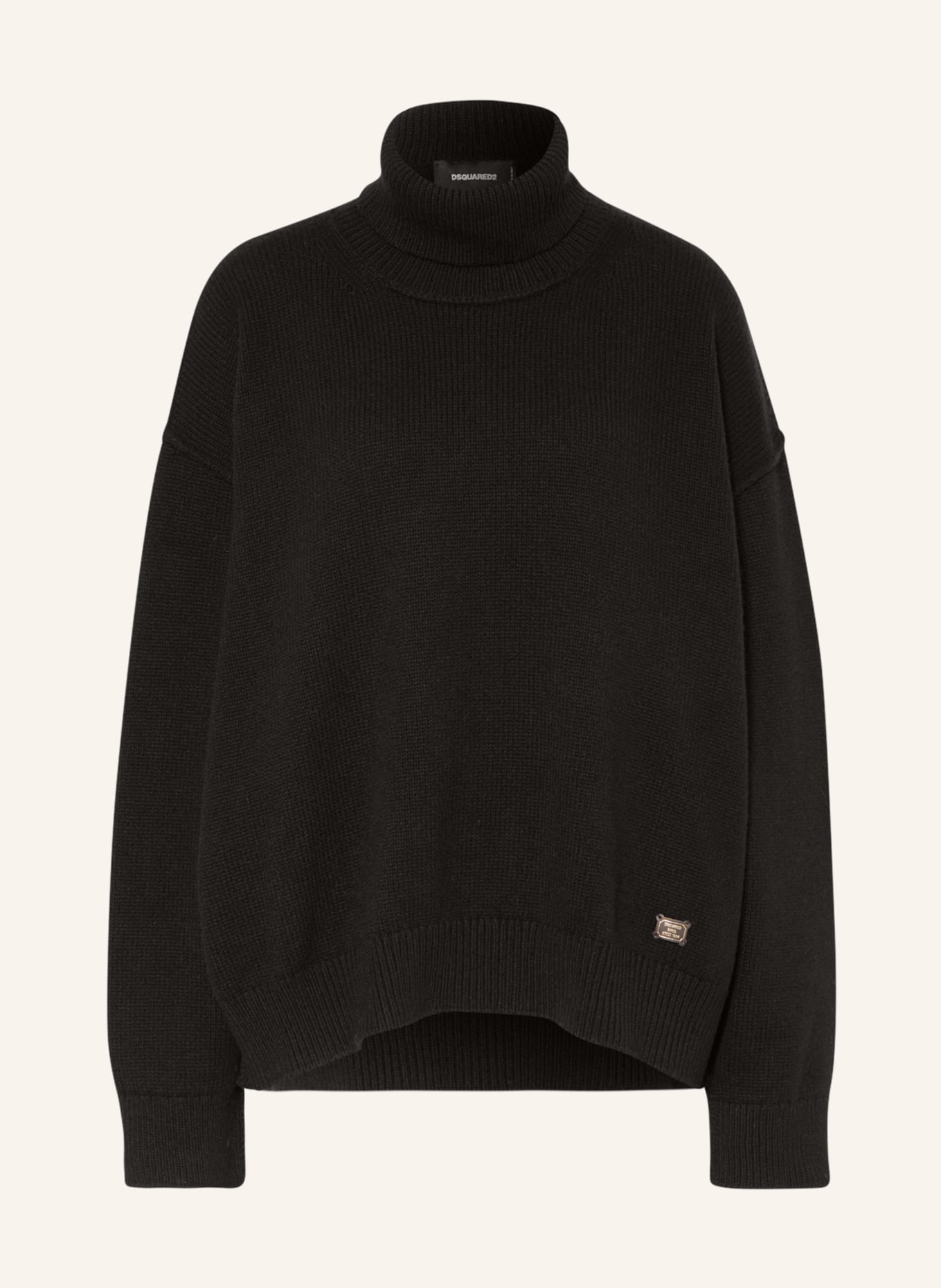 DSQUARED2 Oversized turtleneck sweater, Color: BLACK (Image 1)