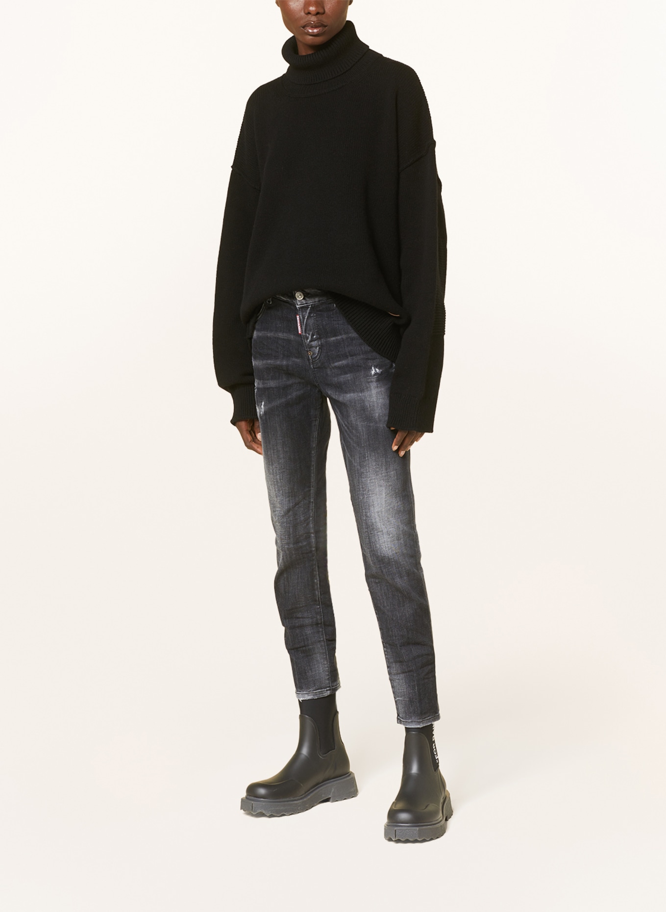 DSQUARED2 Oversized turtleneck sweater, Color: BLACK (Image 2)