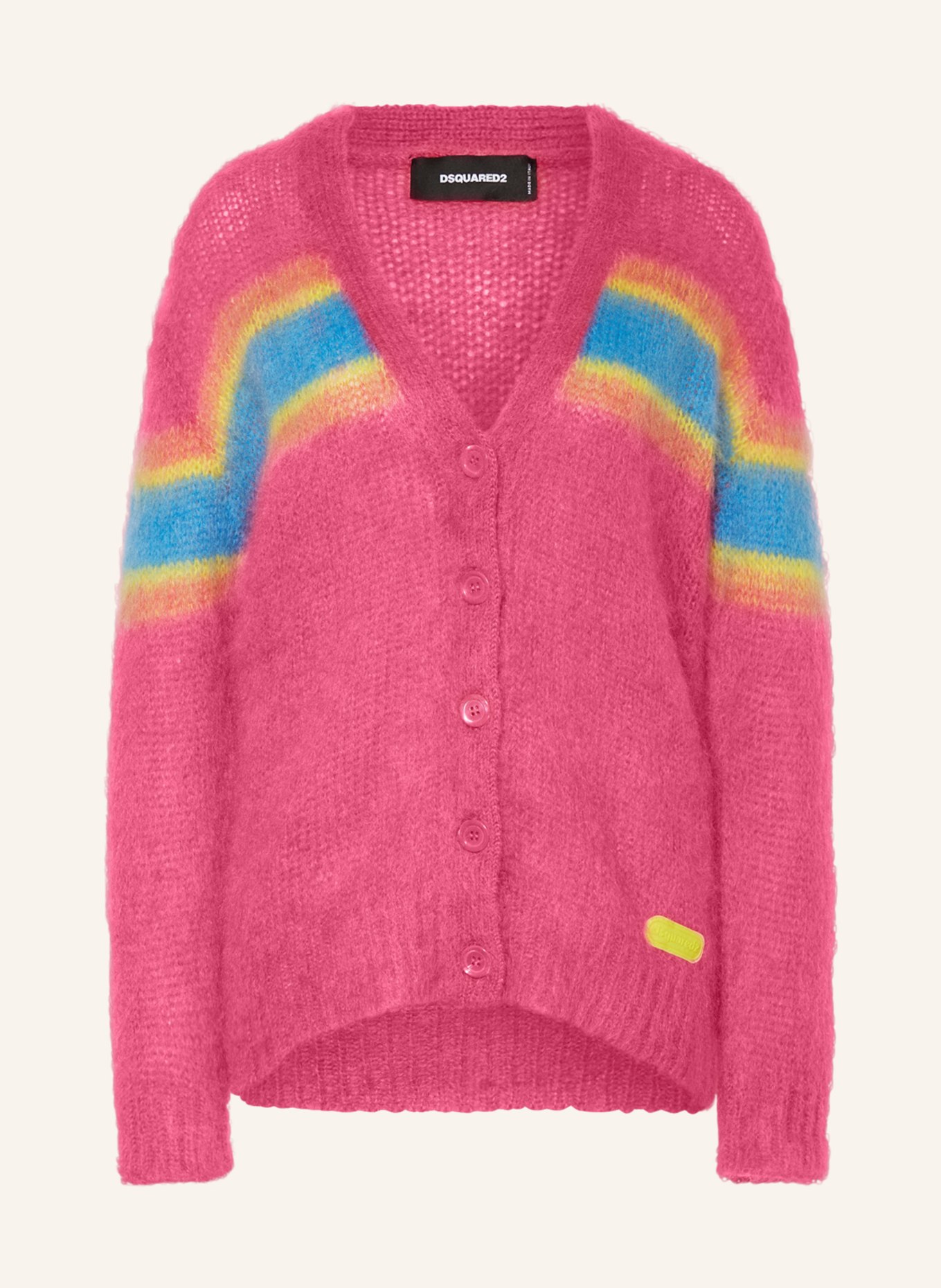 DSQUARED2 Cardigan with mohair, Color: FUCHSIA/ BLUE (Image 1)
