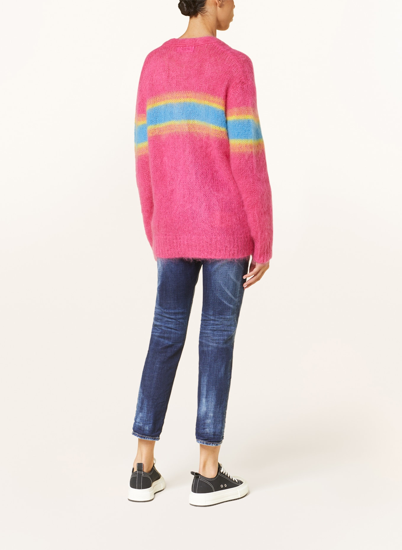 DSQUARED2 Cardigan with mohair, Color: FUCHSIA/ BLUE (Image 3)