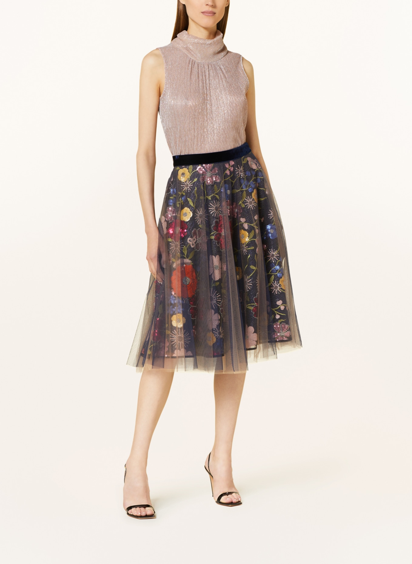 TALBOT RUNHOF Tulle skirt with sequins, Color: DARK BLUE/ PINK/ BLACK (Image 2)