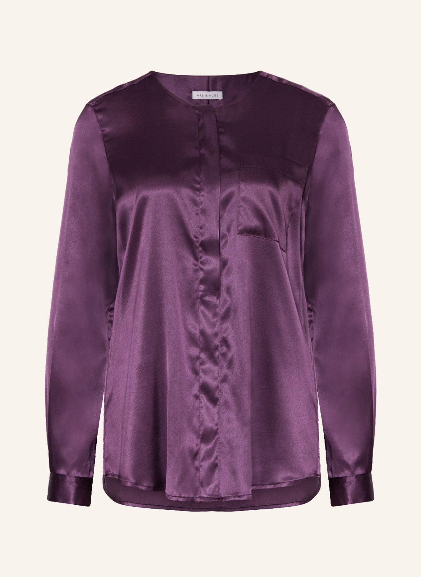 MRS & HUGS Shirt blouse in silk, Color: DARK PURPLE (Image 1)