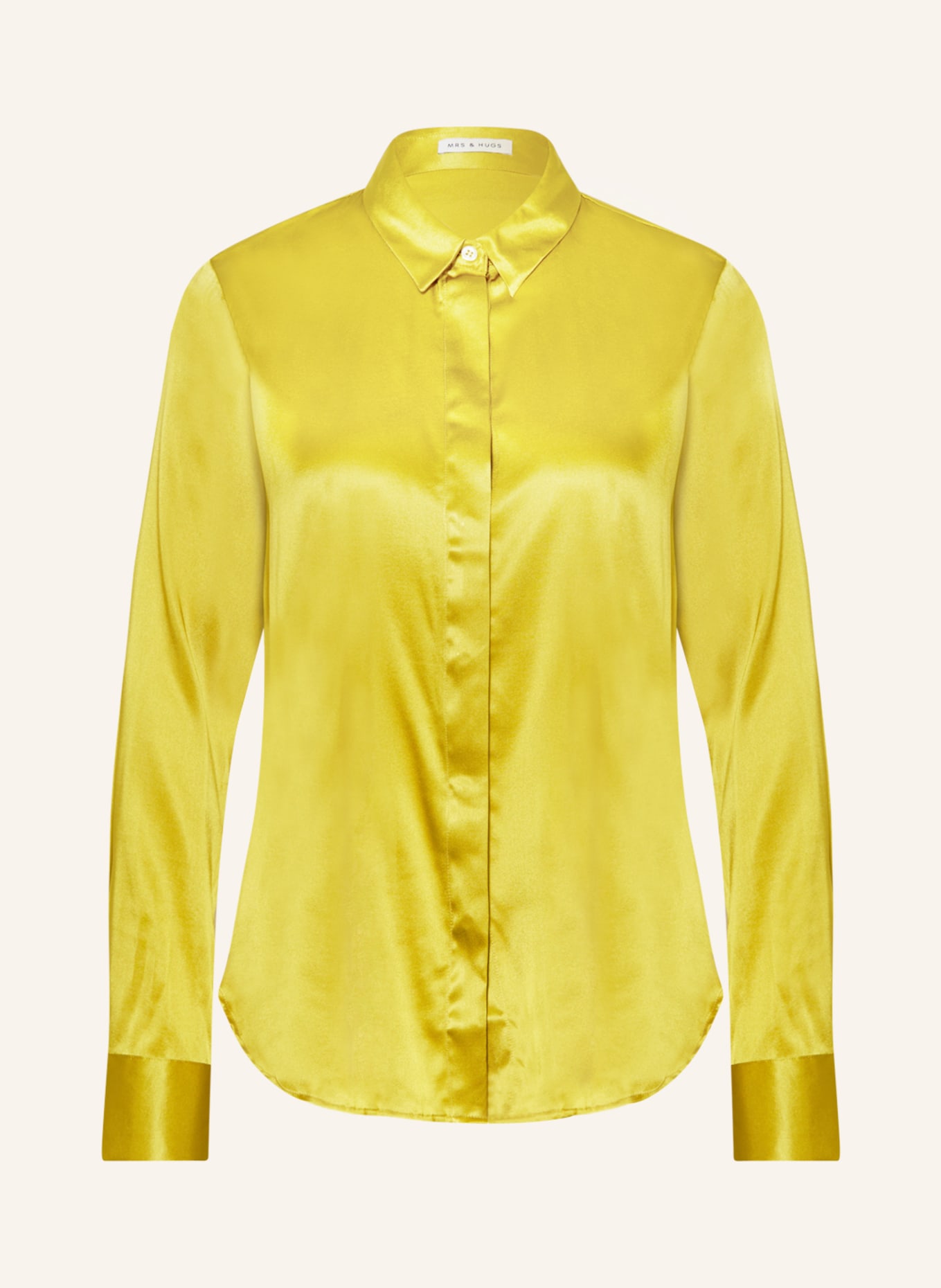 MRS & HUGS Shirt blouse in silk, Color: DARK YELLOW (Image 1)