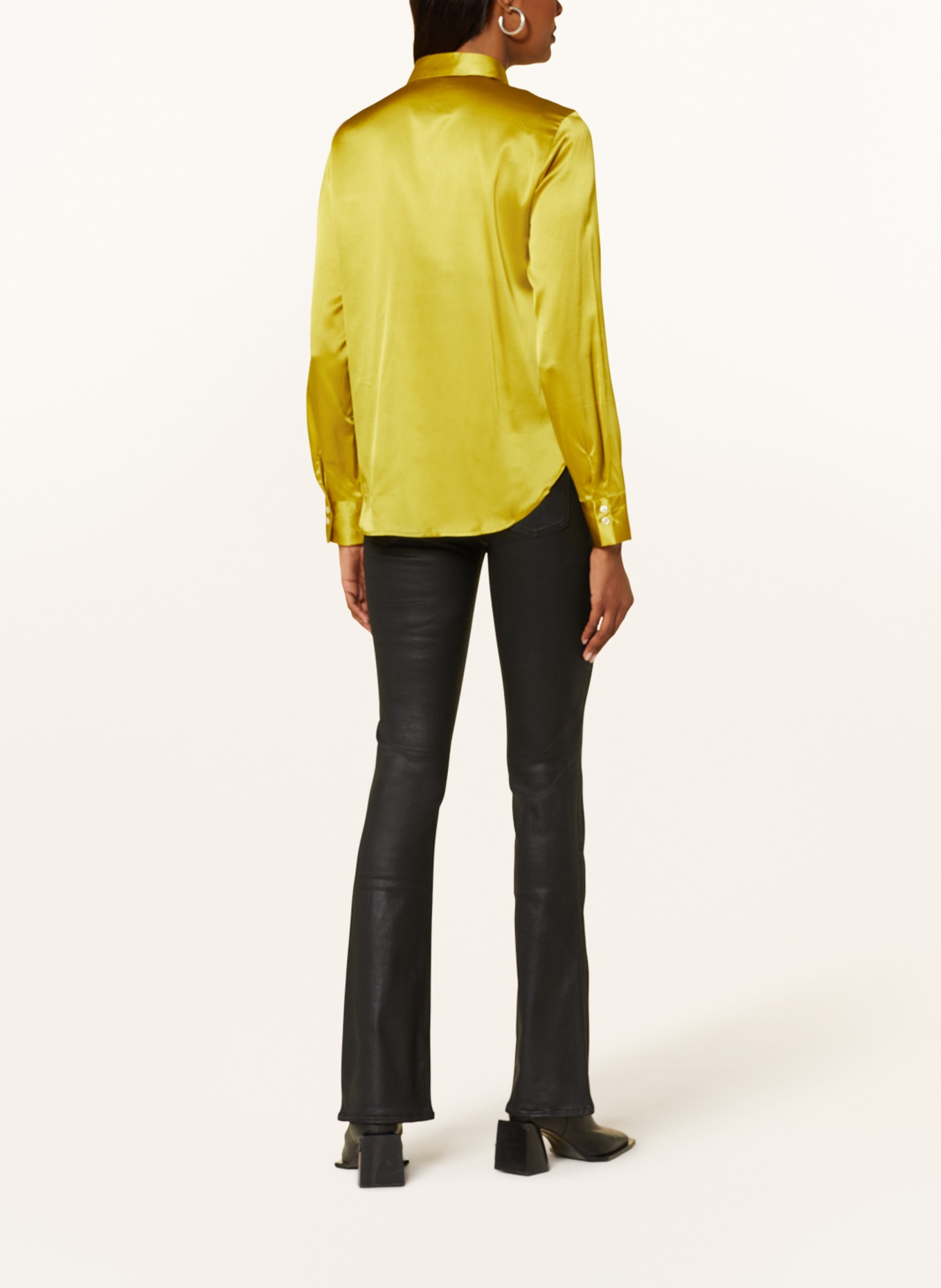 MRS & HUGS Shirt blouse in silk, Color: DARK YELLOW (Image 3)
