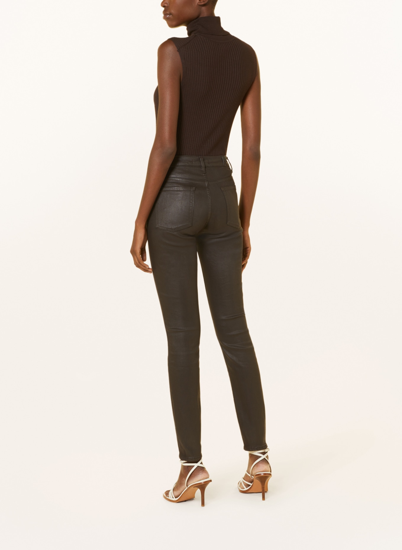 7 for all mankind Coated jeans SKINNY SLIM ILLUSION, Color: DARK BROWN (Image 3)