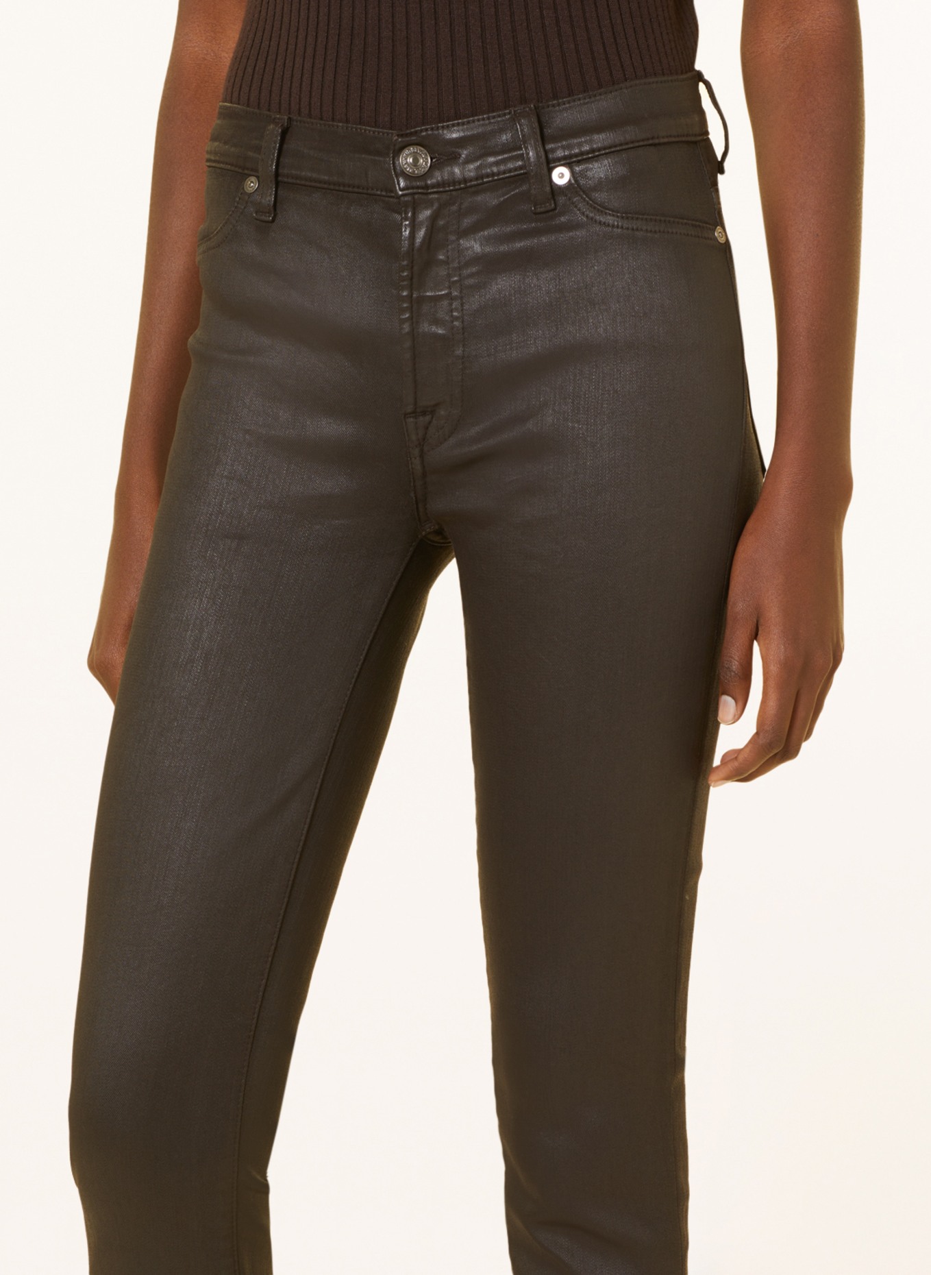 7 for all mankind Coated jeans SKINNY SLIM ILLUSION, Color: DARK BROWN (Image 5)