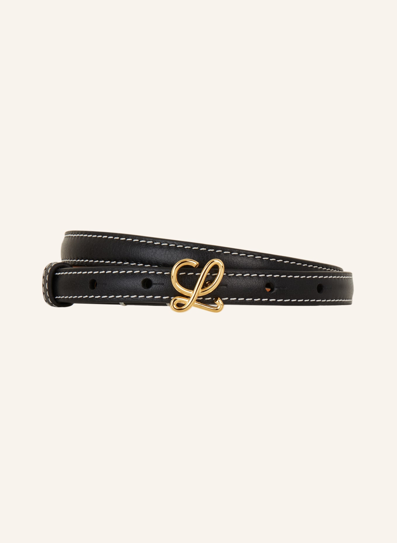 LOEWE Leather belt, Color: BLACK/ GOLD (Image 1)