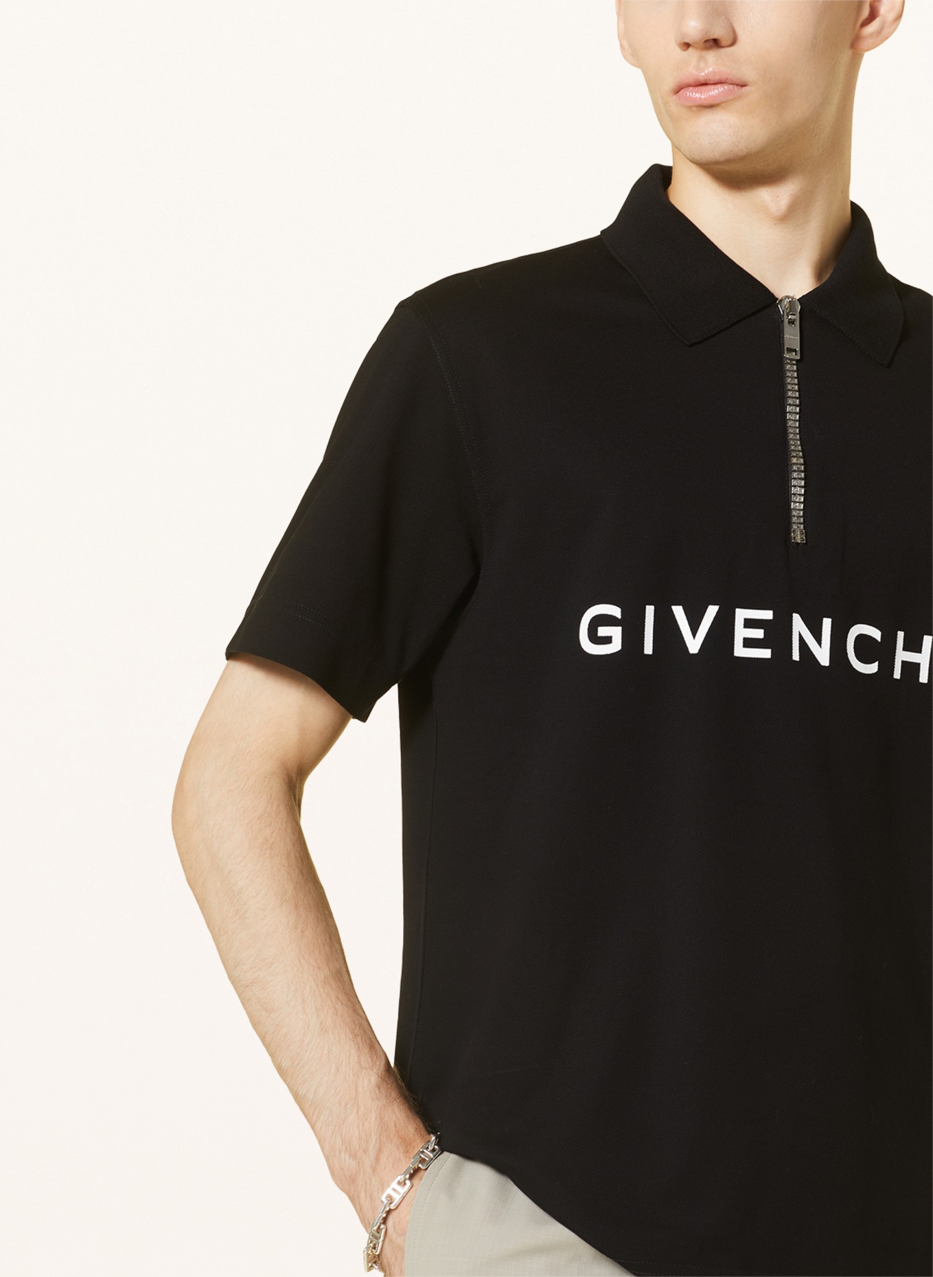 GIVENCHY Piqué polo shirt, Color: BLACK (Image 4)