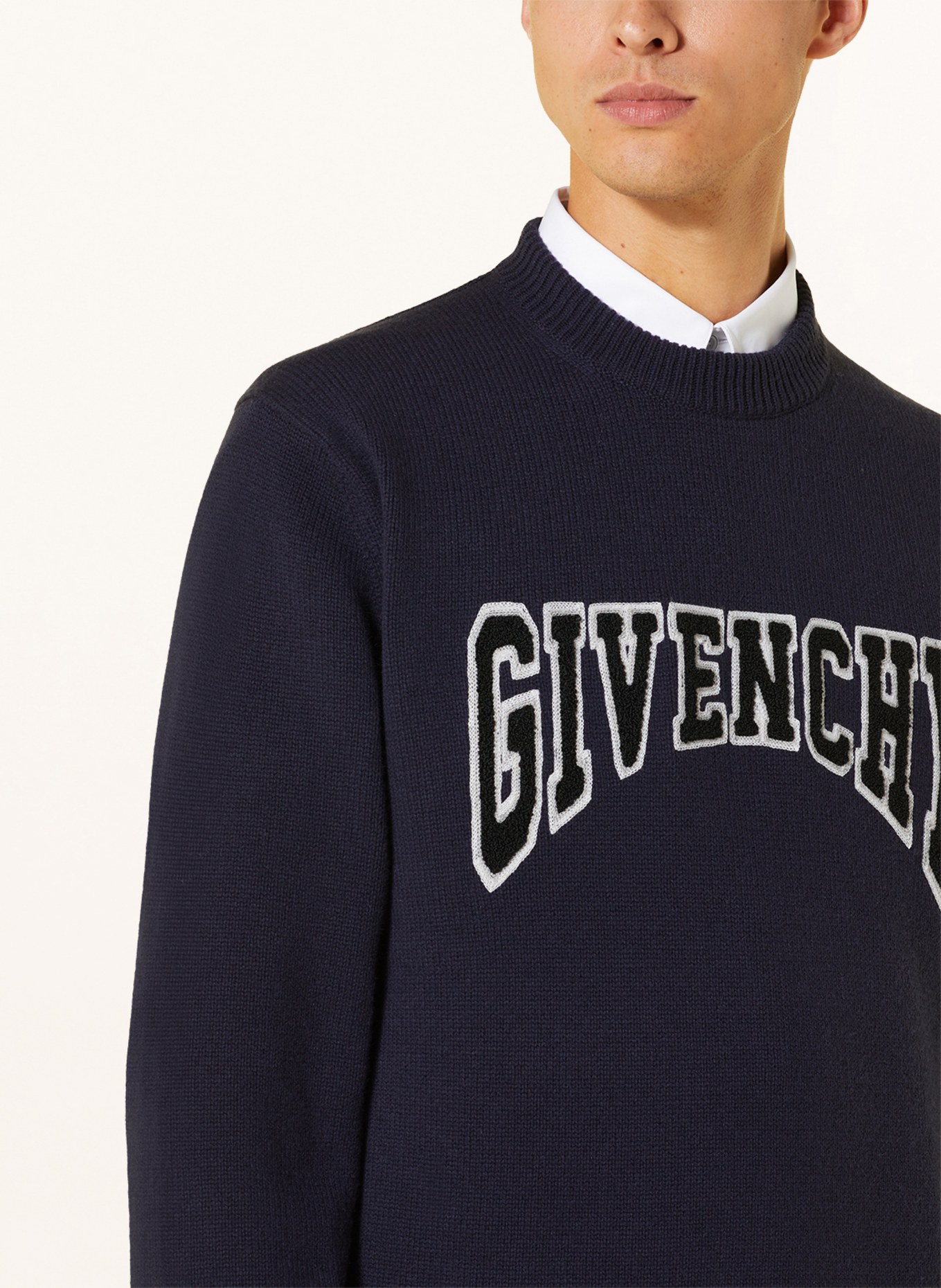 GIVENCHY Sweater with cashmere in dark blue
