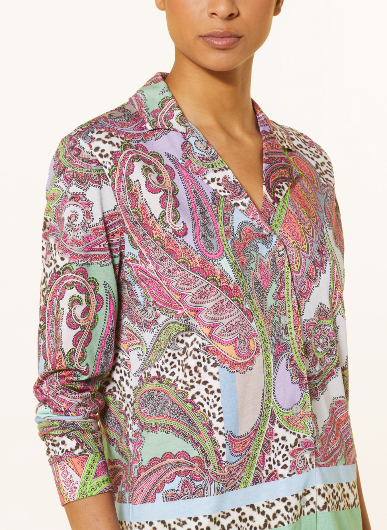darling harbour Pajama shirt, Color: PINK/ NEON GREEN/ LIGHT PURPLE (Image 4)