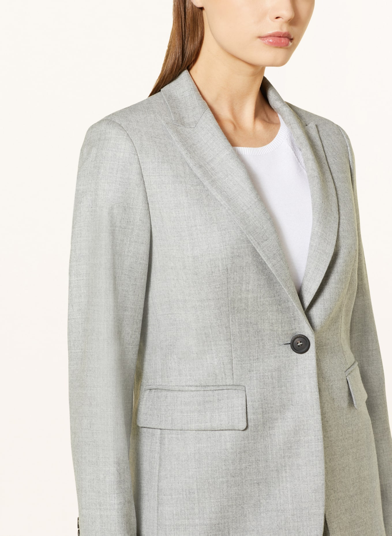PESERICO Blazer with glitter thread, Color: GRAY (Image 4)