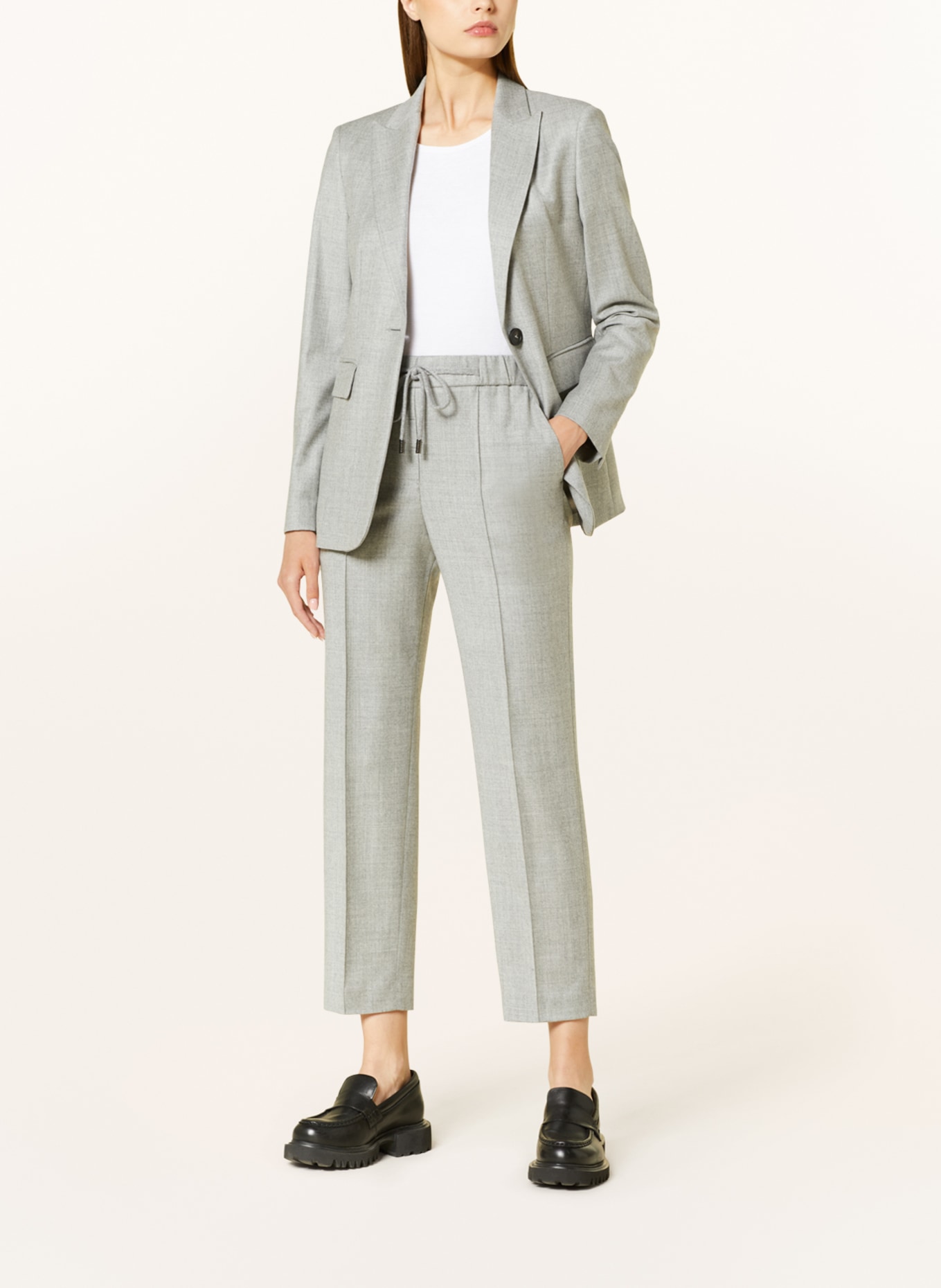 PESERICO Trousers with glitter thread, Color: GRAY (Image 2)