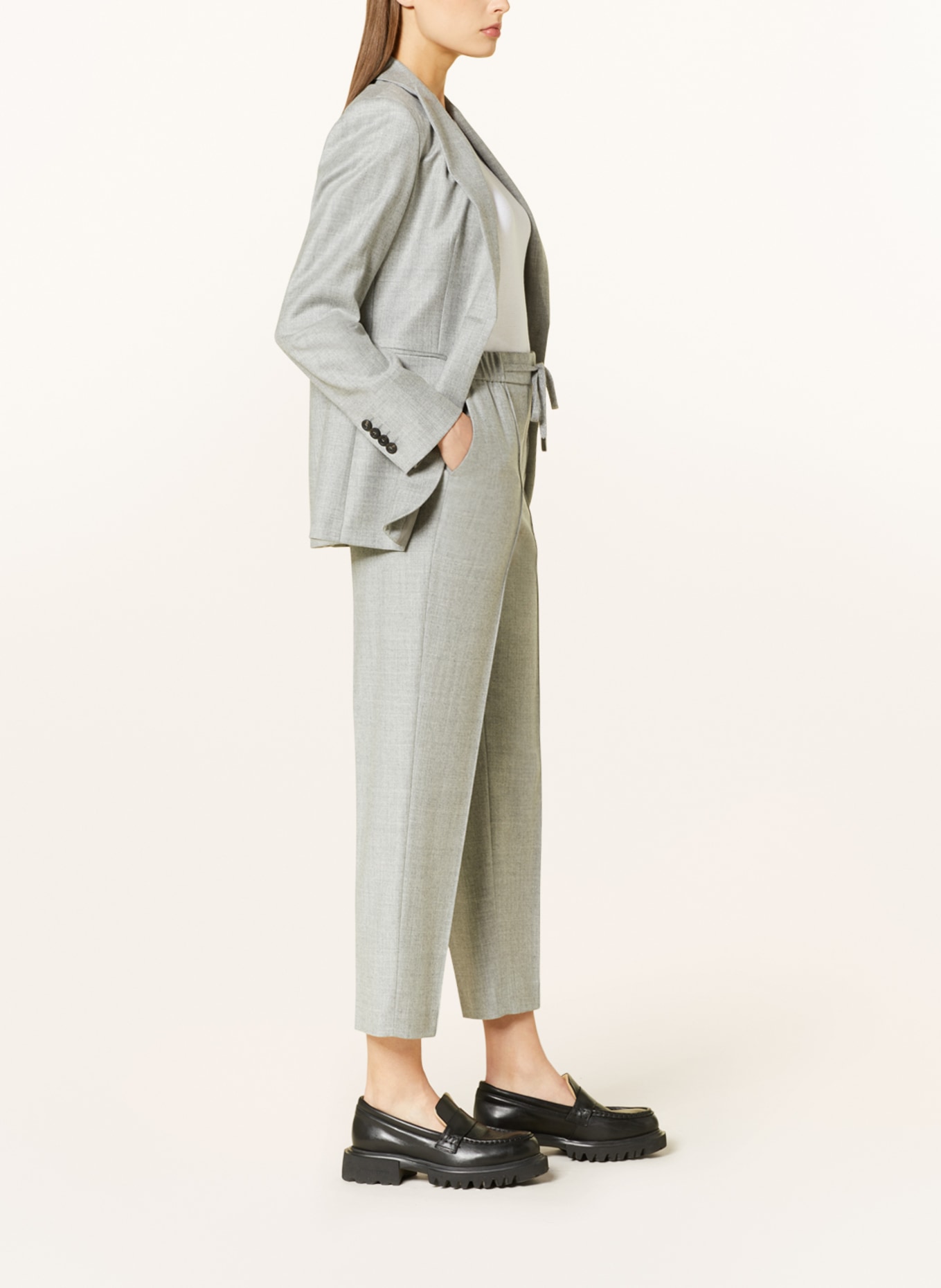 PESERICO Trousers with glitter thread, Color: GRAY (Image 4)