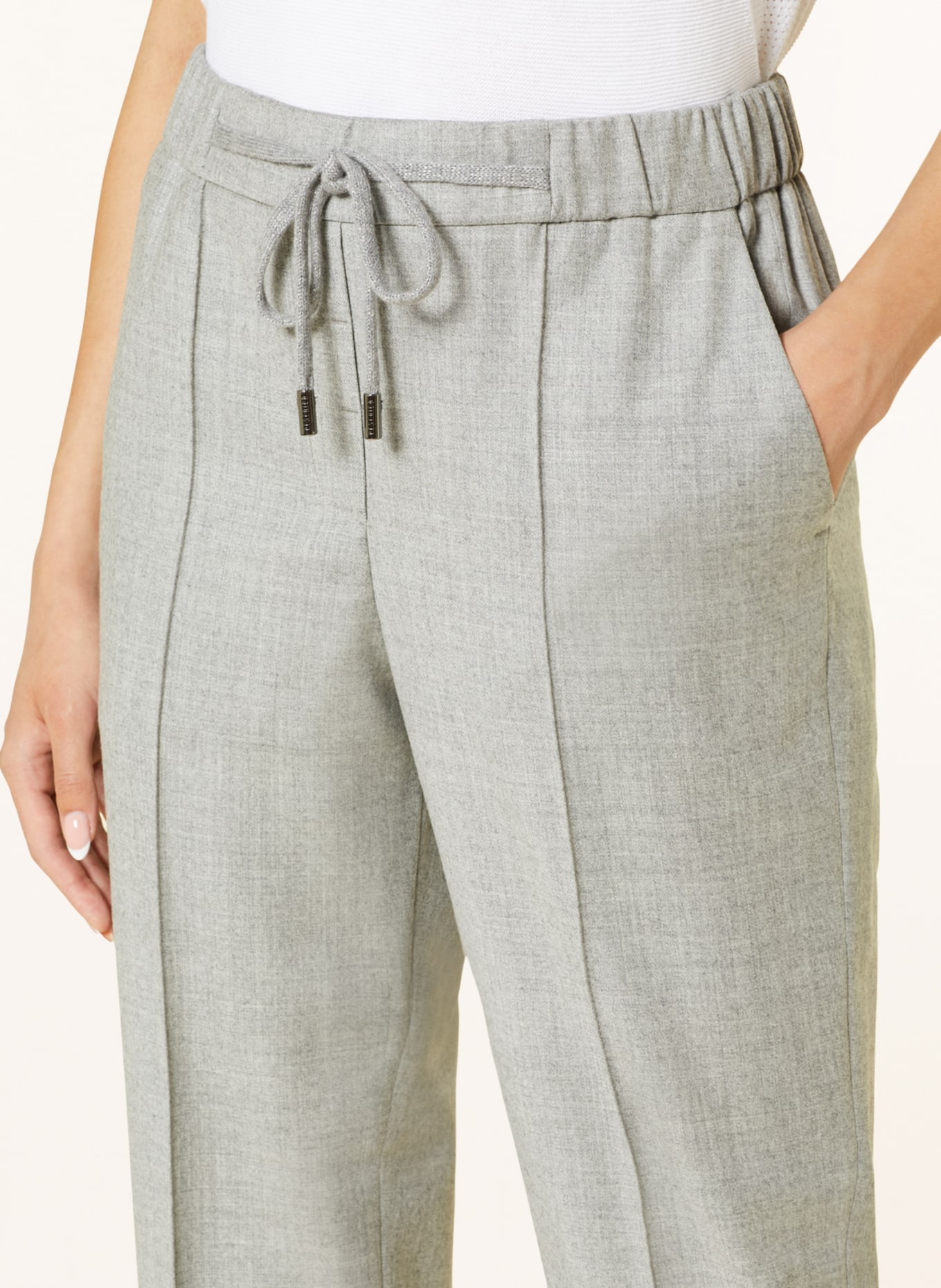 PESERICO Trousers with glitter thread, Color: GRAY (Image 5)
