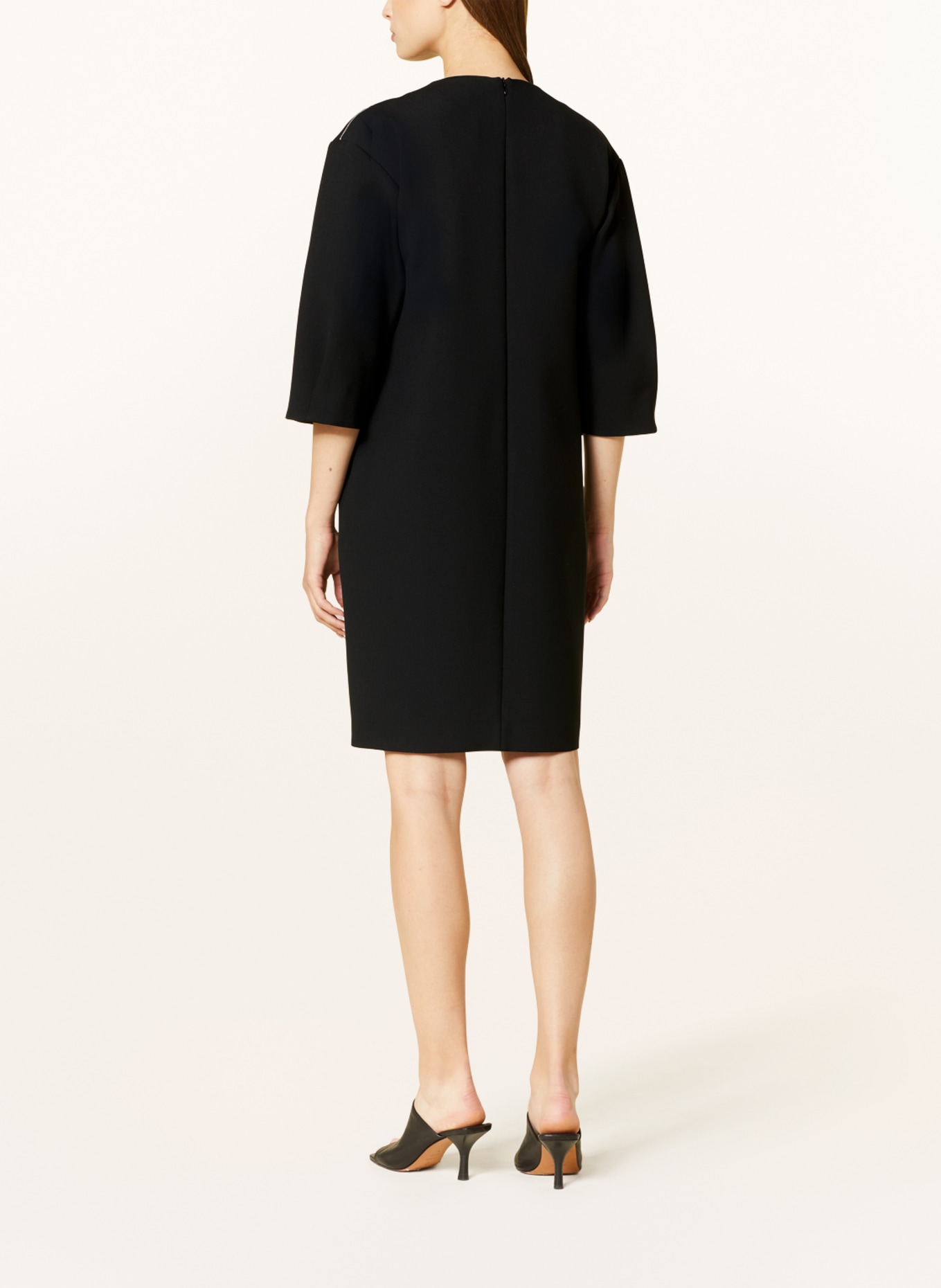 PESERICO Dress with 3/4 sleeves, Color: BLACK (Image 3)