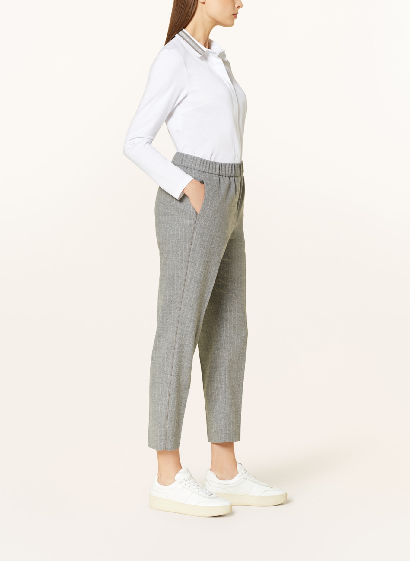 PESERICO Flannel trousers, Color: GRAY (Image 4)